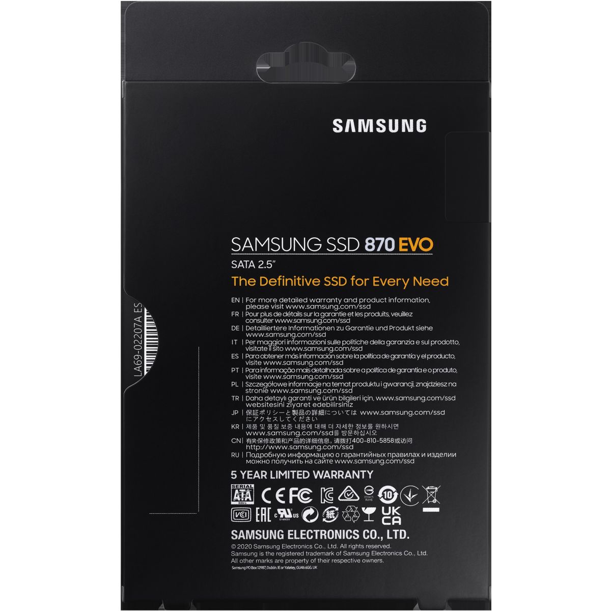 Disque dur SSD interne 870 EVO 250Go couleur unique, SAMSUNG