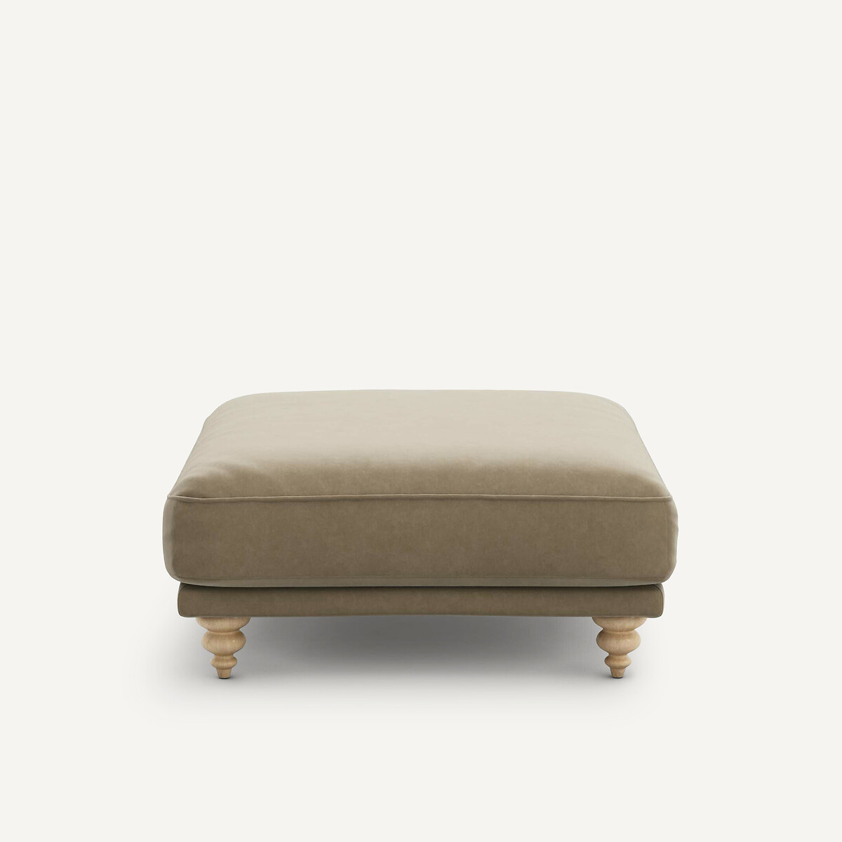 Repose-pieds velours, Lazare beige cendré, AM.PM