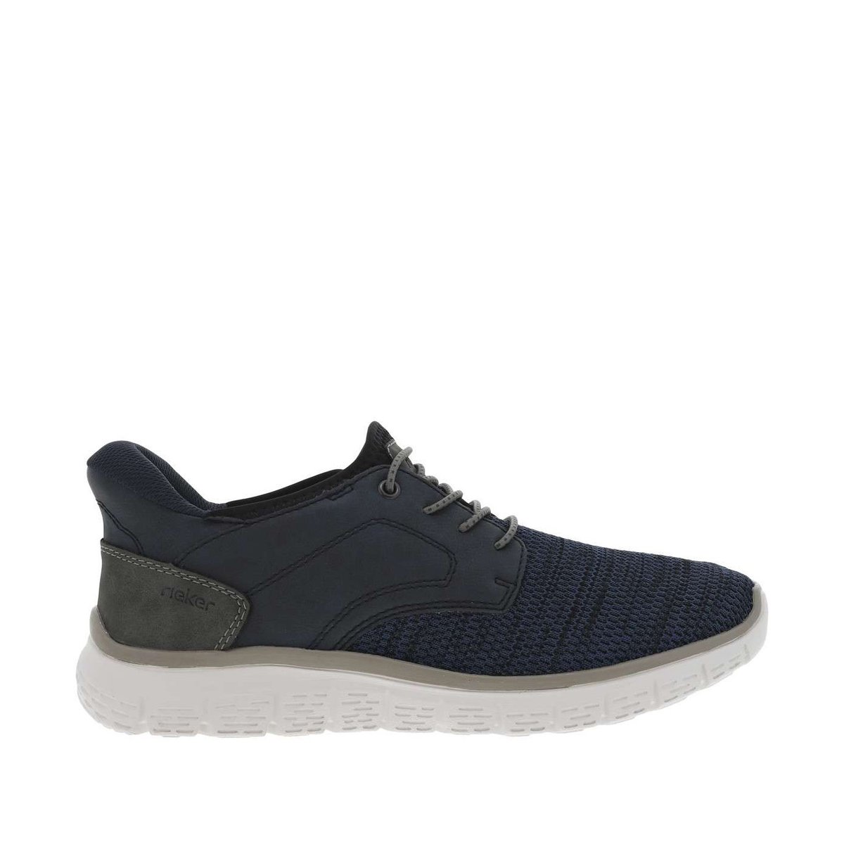 Sneakers kaki à talon plat et à lacets élastiqués kaki avec marque embossée marine, RIEKER