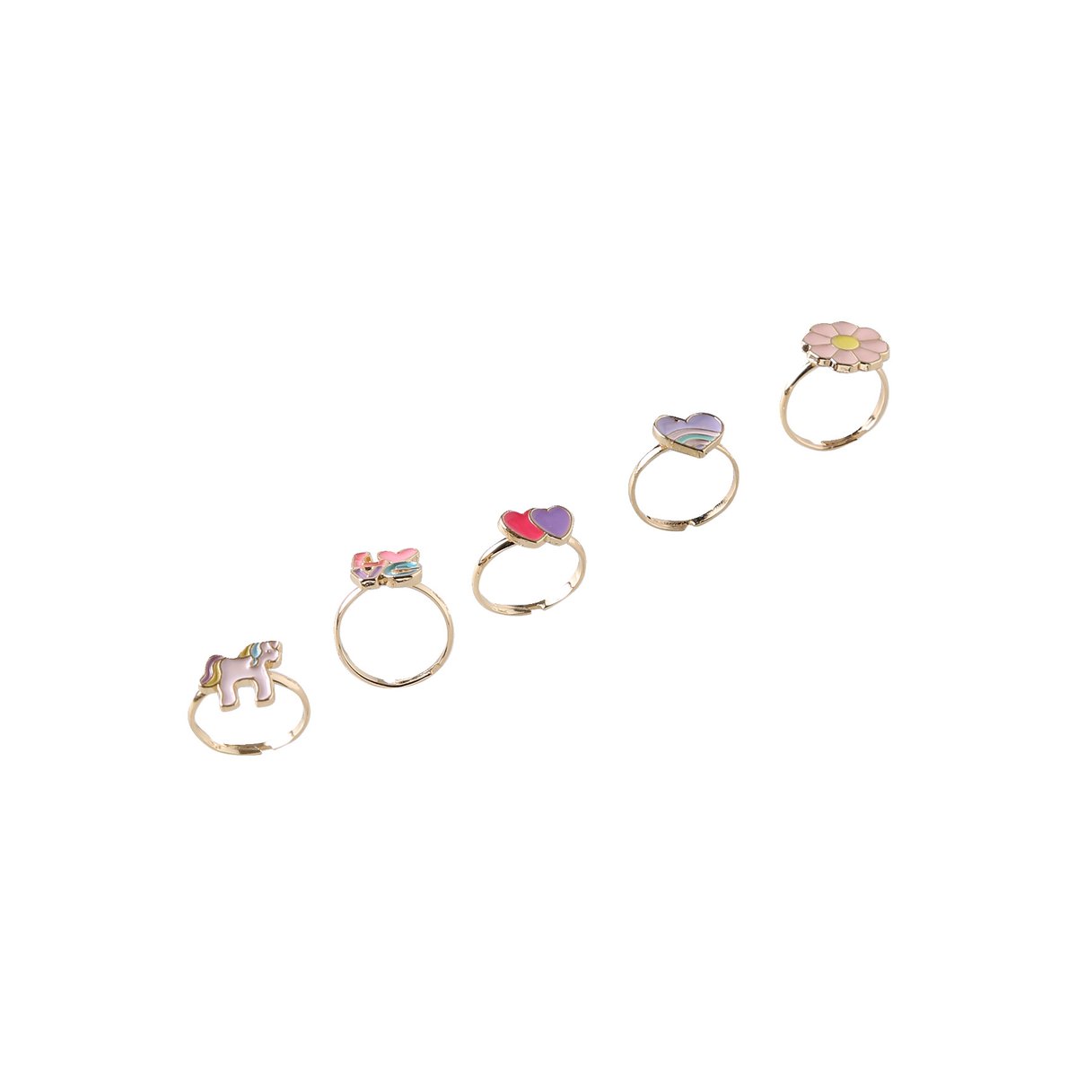 Coffret de 5 bagues rose, VERTBAUDET