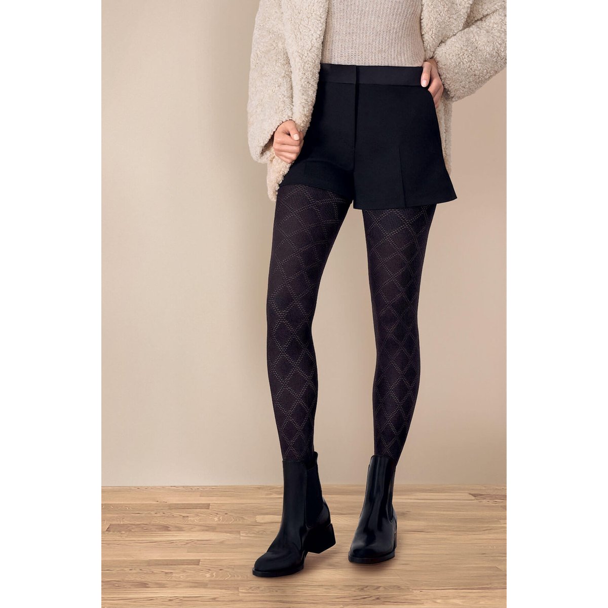 Collants ultra-opaques 160D ALLURE D'HIVER noir ébène, WELL