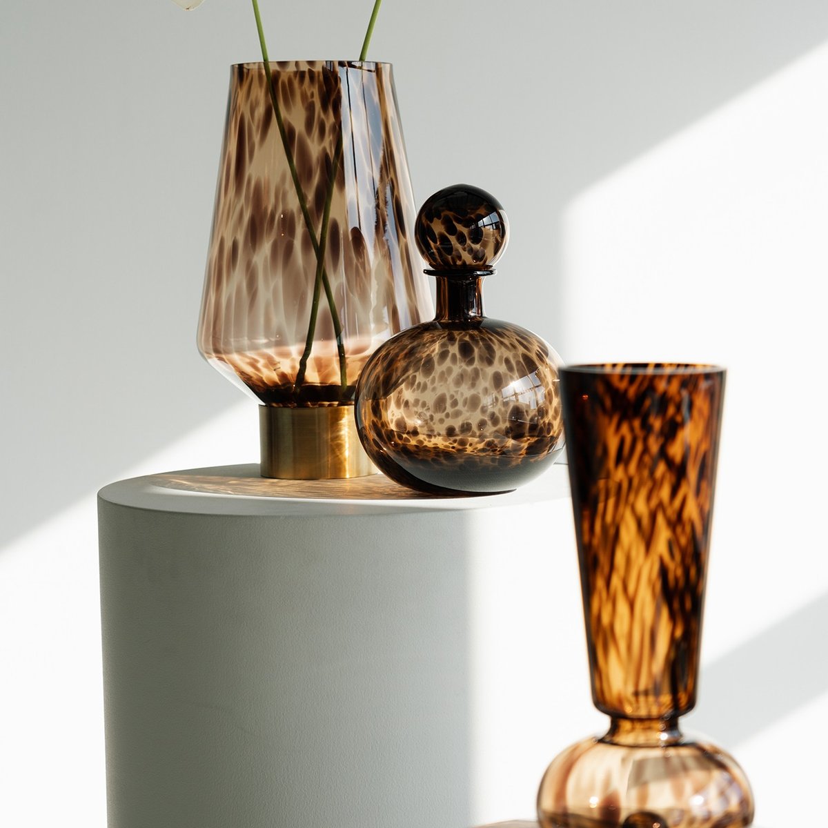 Vase en verre, CARAMEL marron, KARE DESIGN