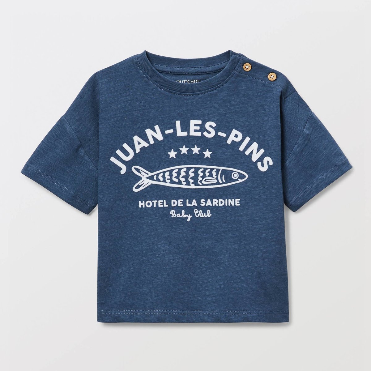 T-shirt manches courtes imprimé en coton BIO GOTS minuit, BOUT'CHOU