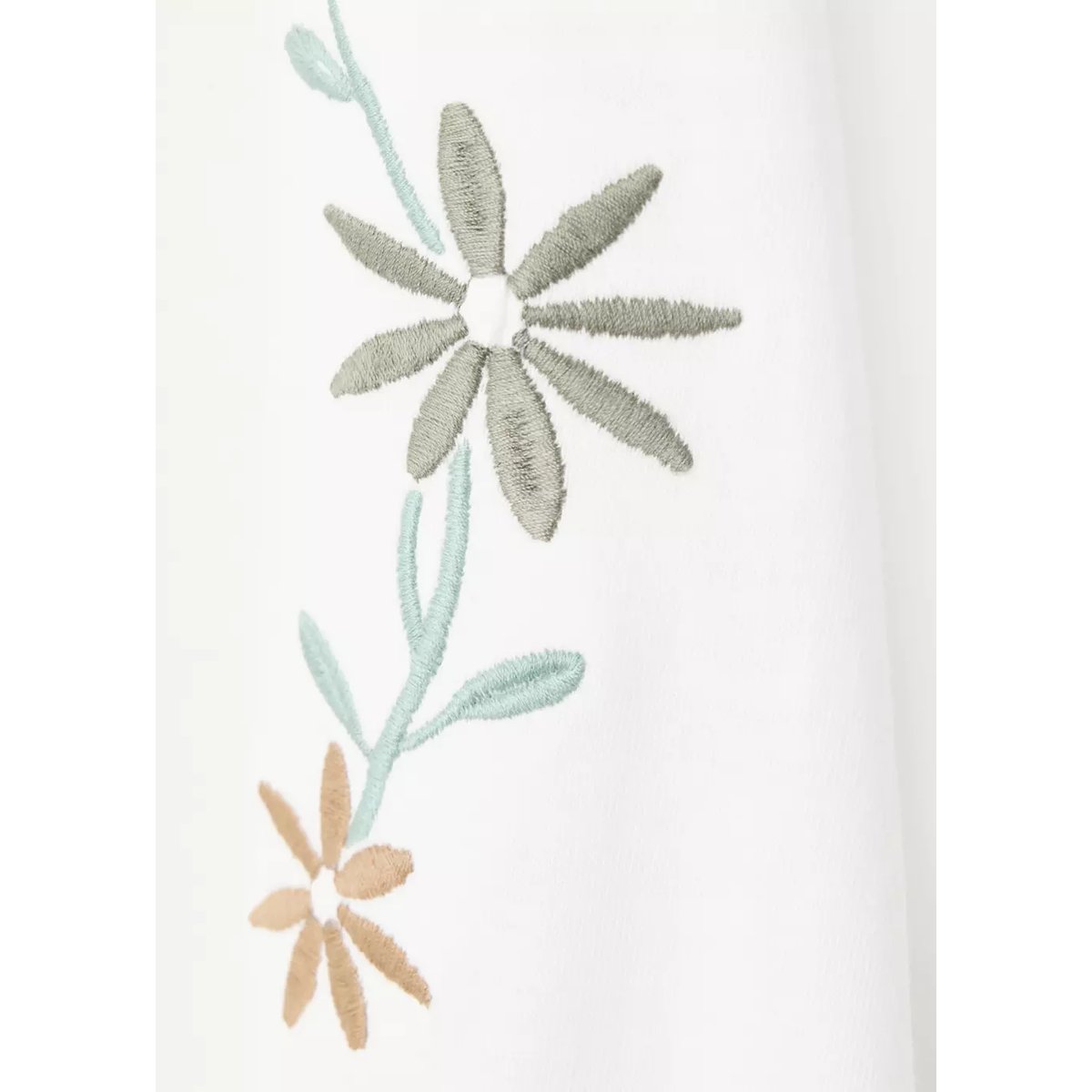 T-shirt coton broderie à fleurs blanc cassé, MANGO KIDS