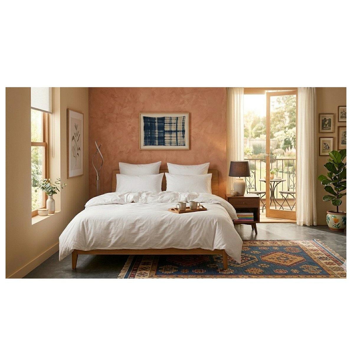 Drap housse percale en coton Nuage blanc, EDEN