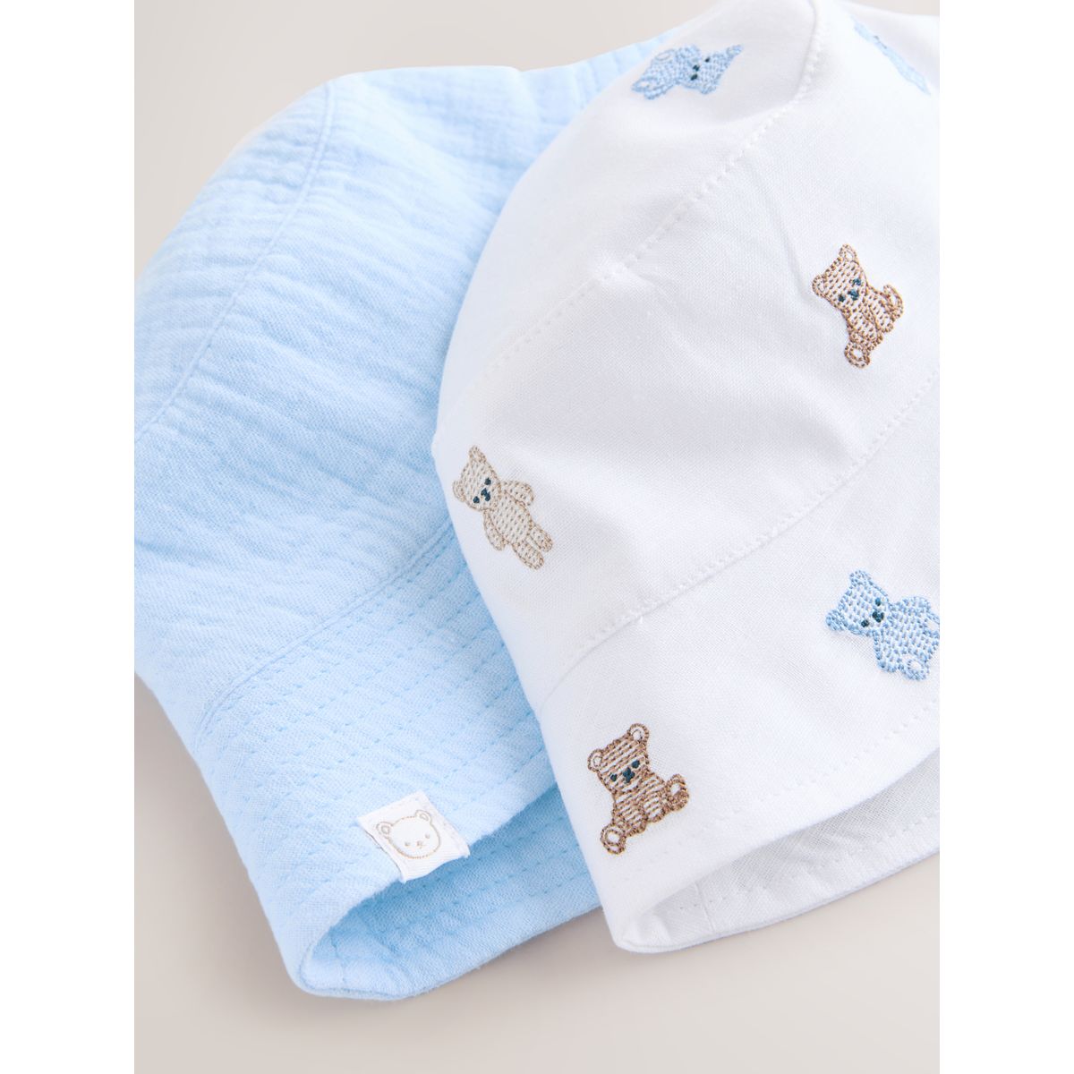 Bobs bébé, lot de 2 broderie bleue et ours, NEXT