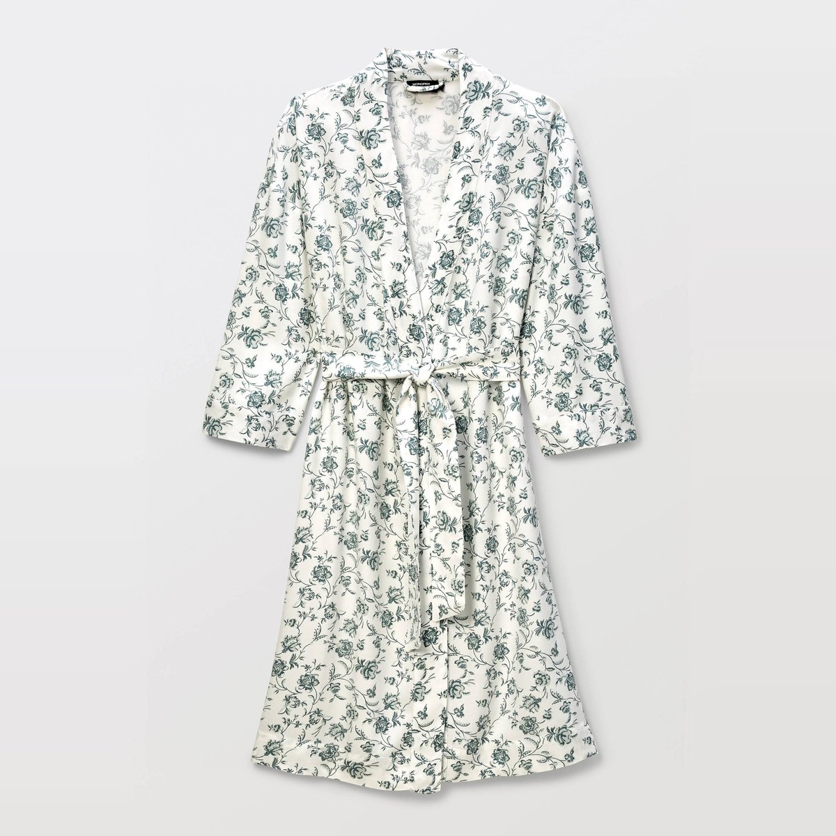 Kimono long imprimé en viscose ecru, MONOPRIX