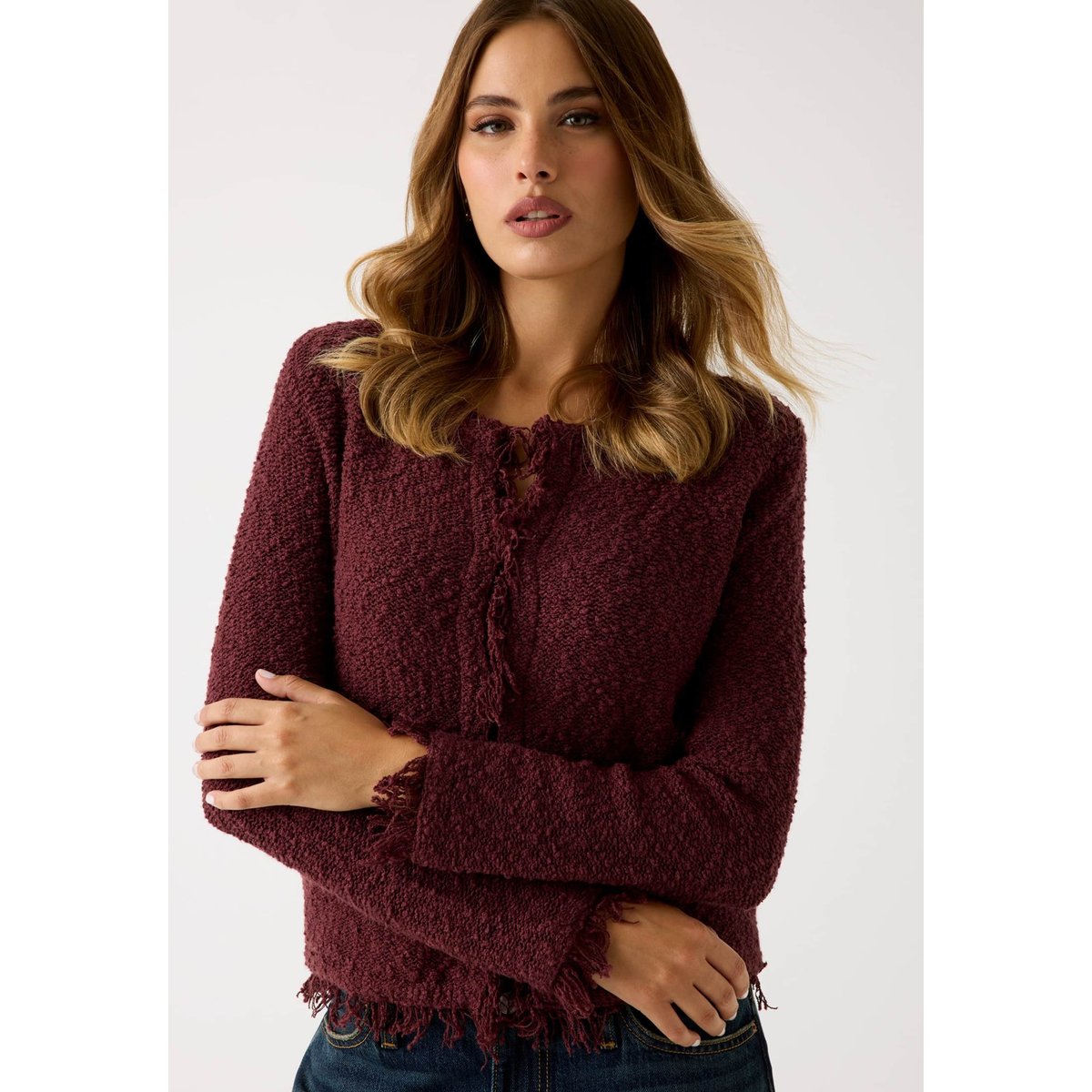 Veste Maille bordeaux, GUESS