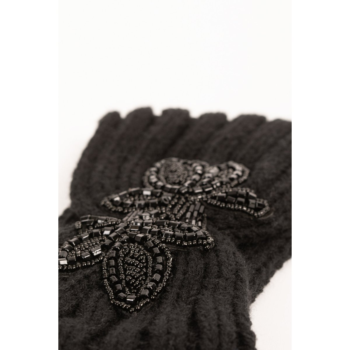 Bandeau avec détail en perles noir, MORGAN