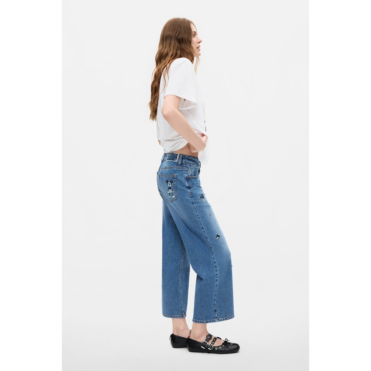 Pantalon jean coupe culotte Mickey™ bleu, DESIGUAL