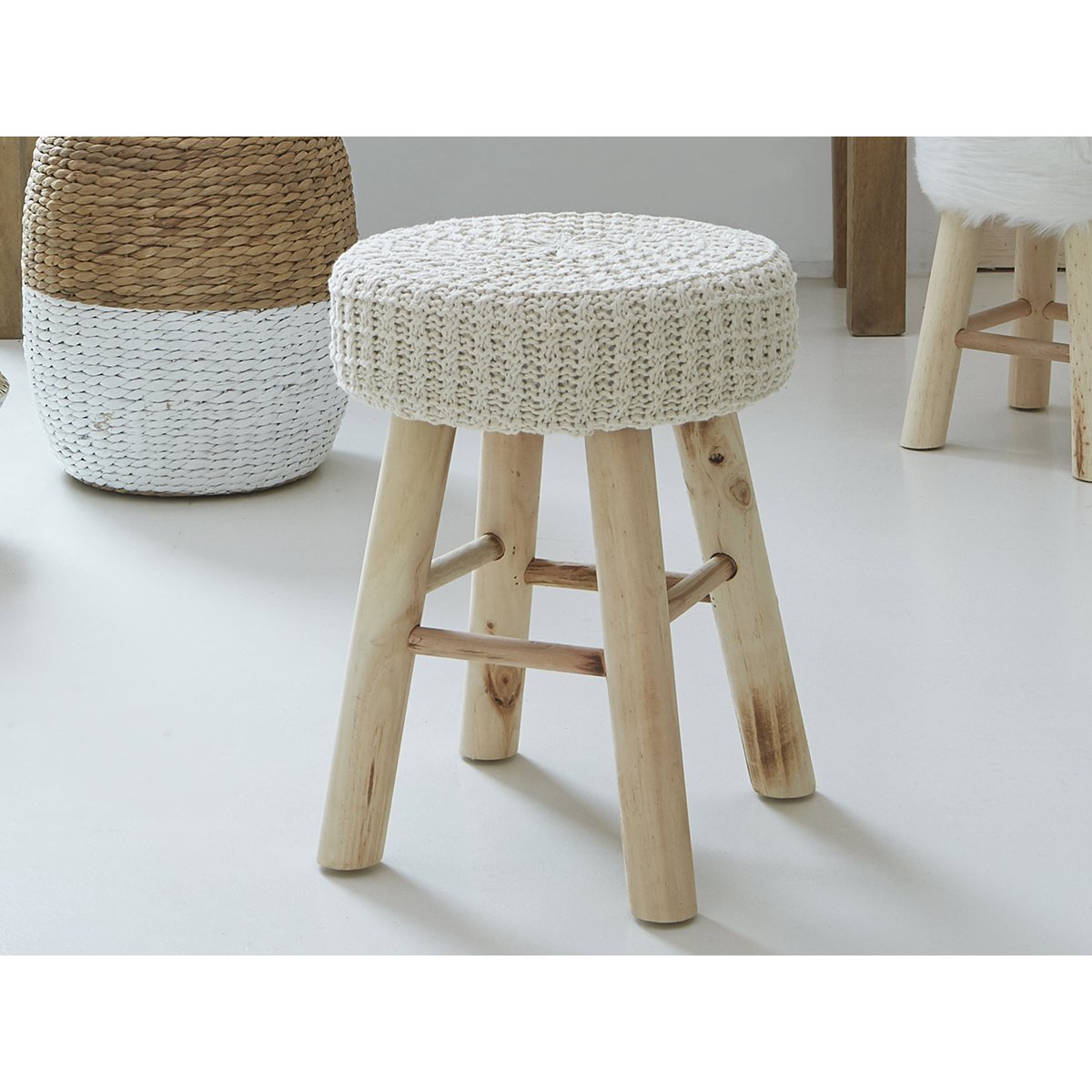 Tabouret SUZETTE beige, ATMOSPHERA
