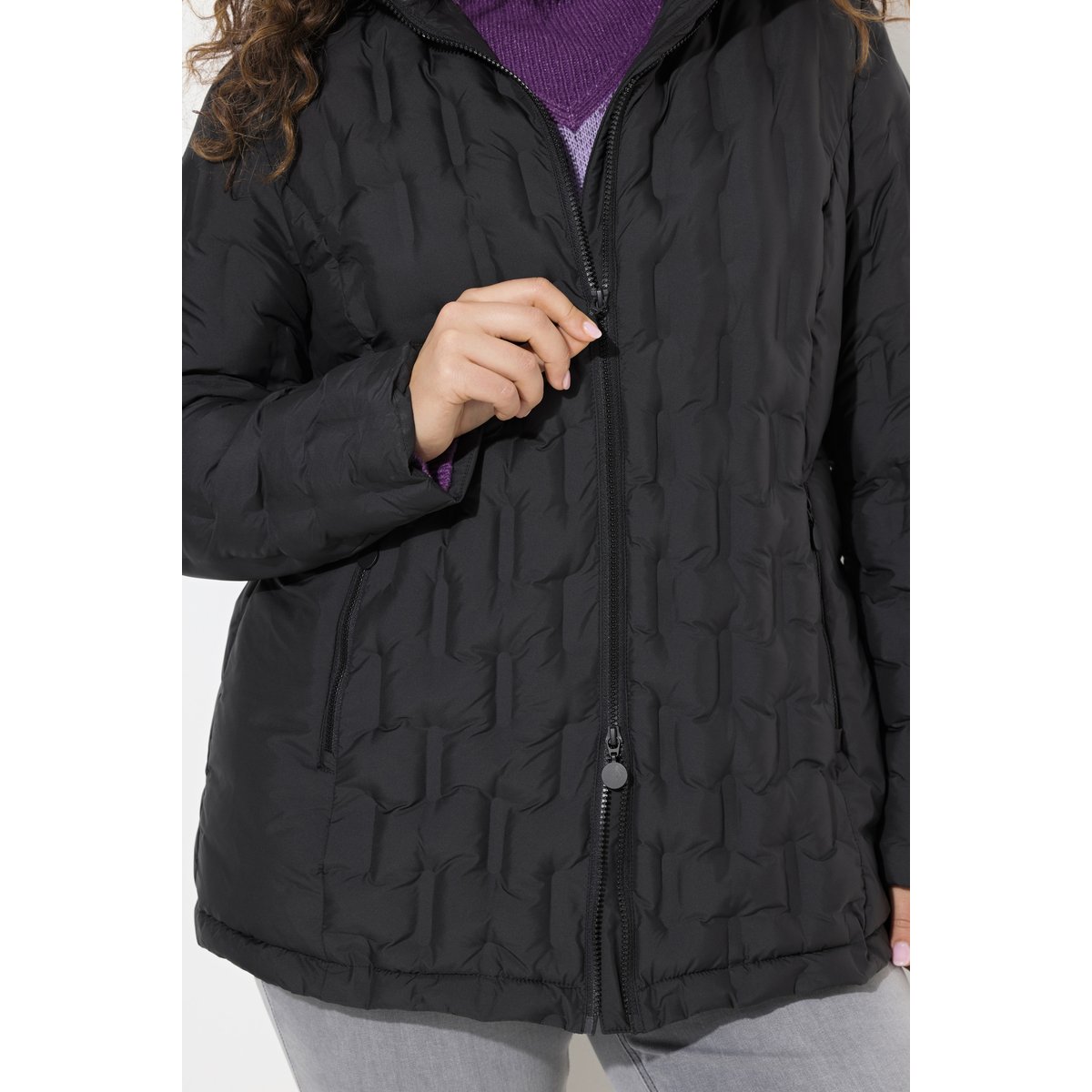Manteau HYPRAR à capuche noir, ULLA POPKEN