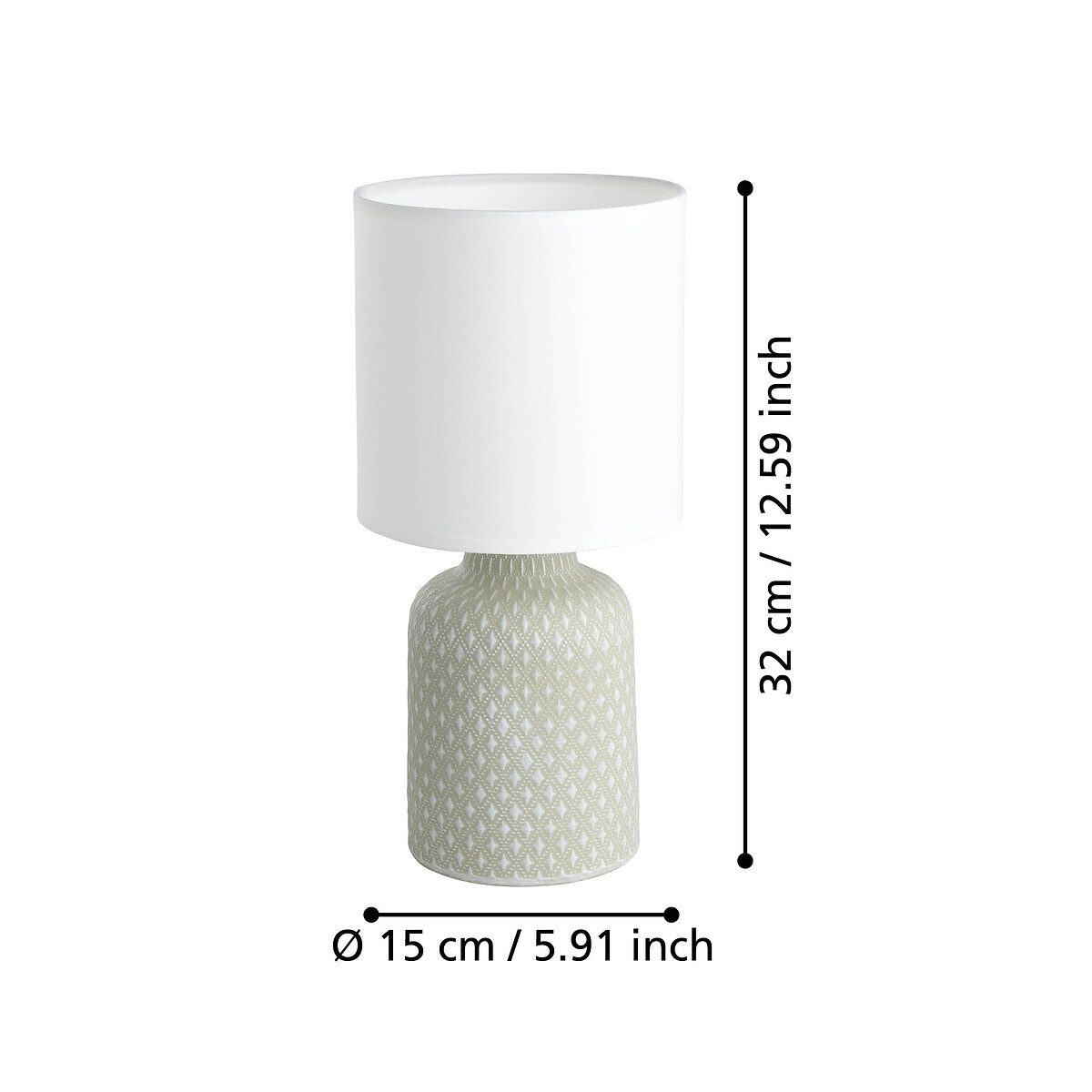 Candeeiro de mesa Bellariva, EGLO cinza branco, EGLO