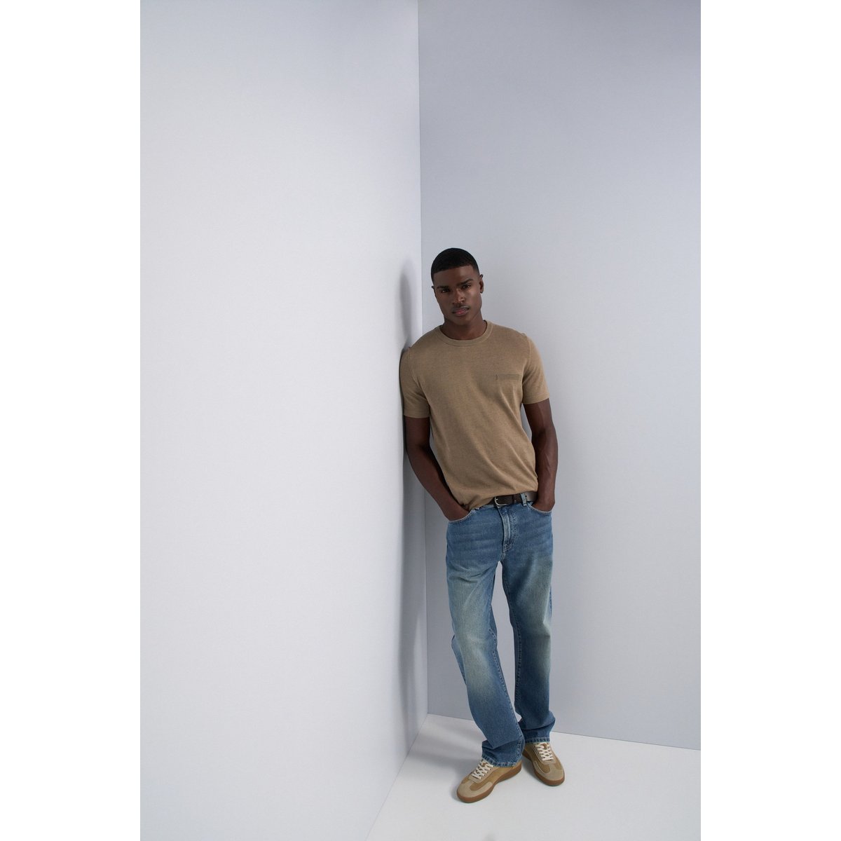 T-SHIRT EN MAILLE TRICOTÉE beige, SALSA JEANS