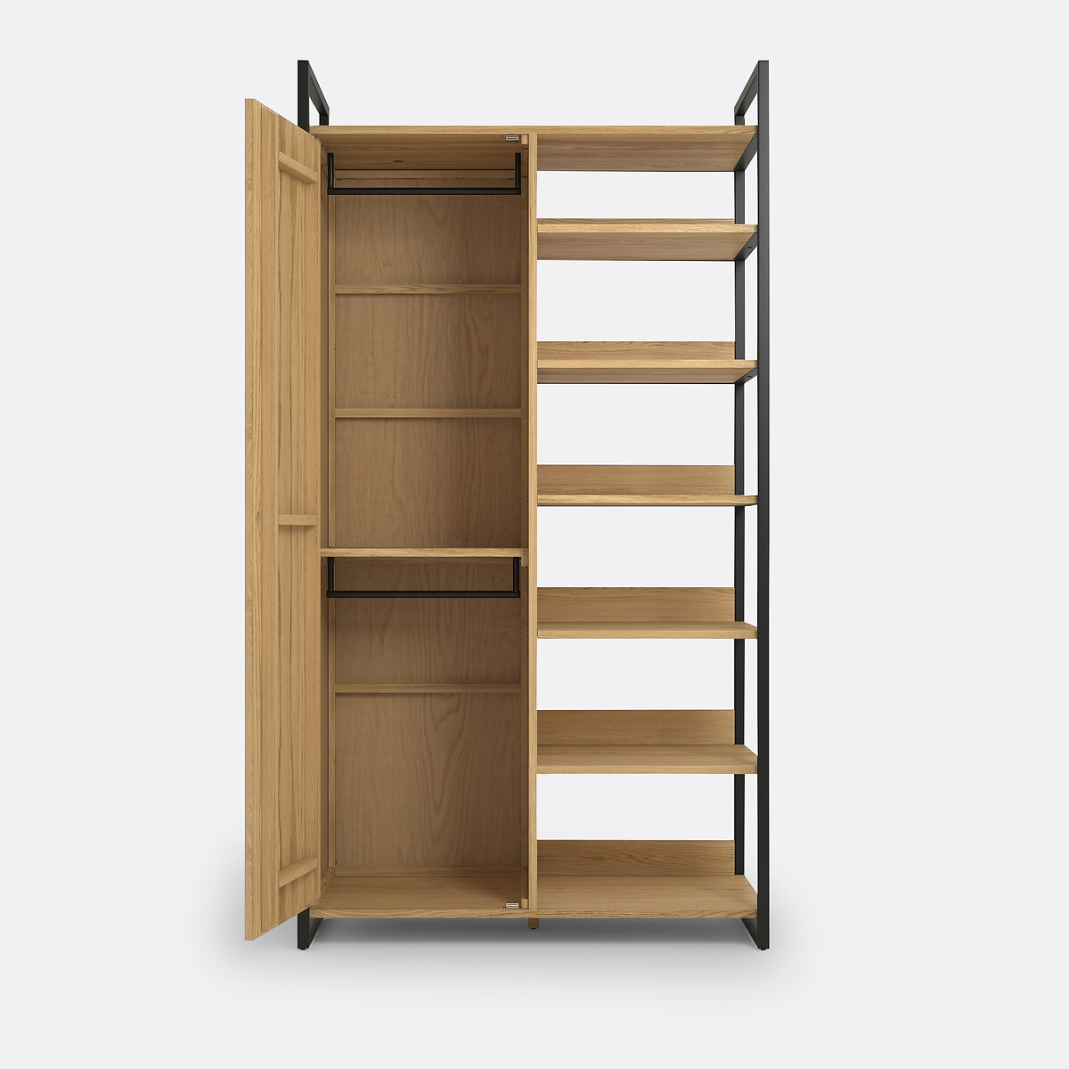 Module armoire 1 porte penderie 6 étagères HIBA bois/métal, LA REDOUTE INTERIEURS