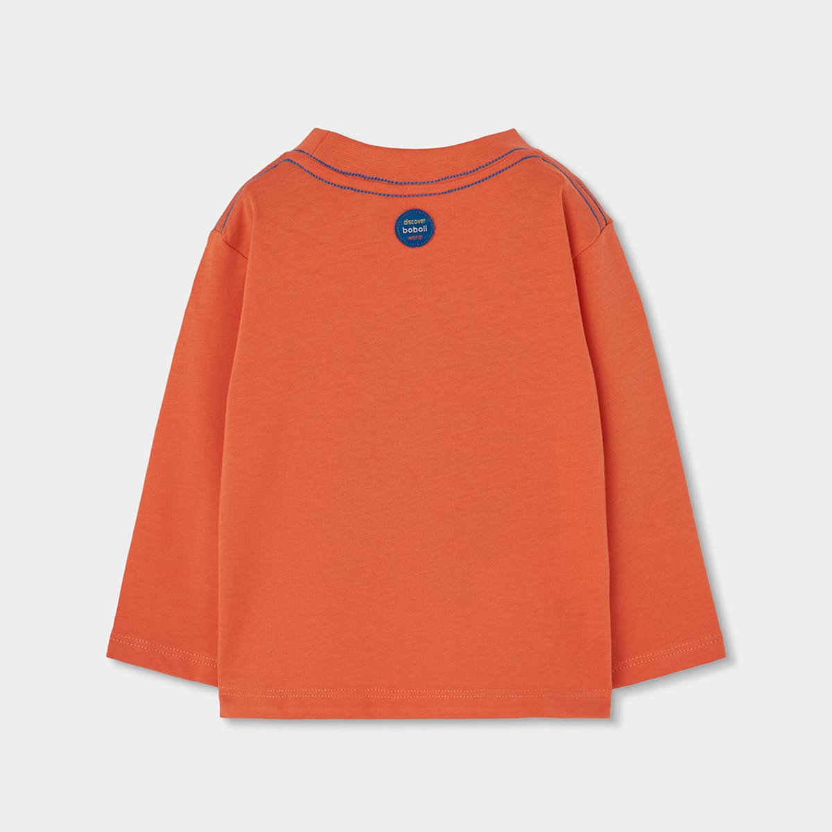 T-shirt garçon maille imprimé animaux orange, BOBOLI