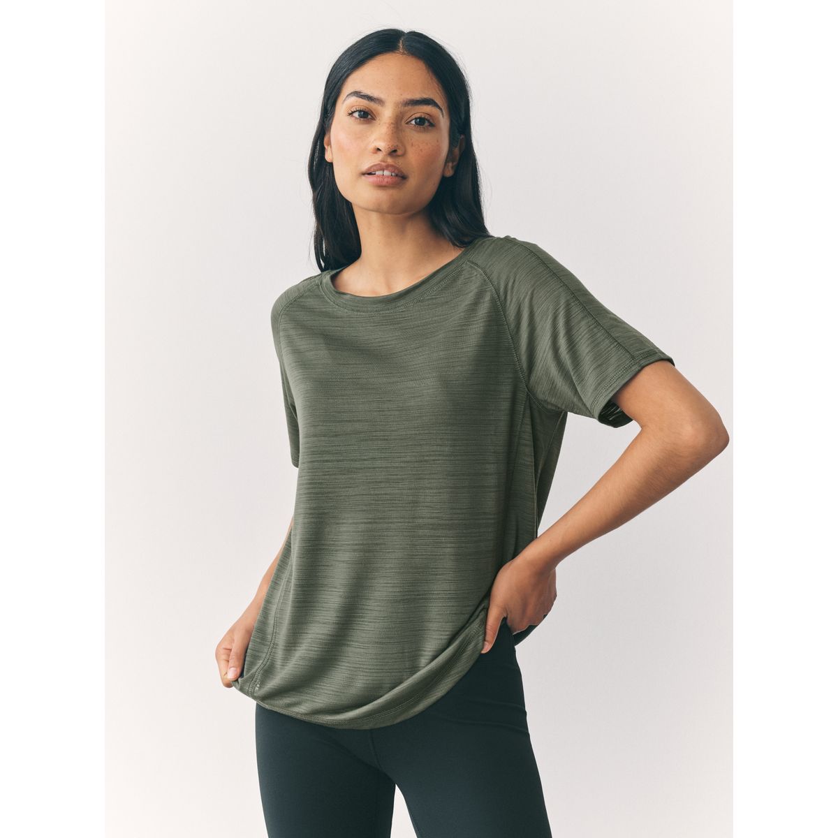 T-shirt ras du cou manches courtes, lot de 2 noir/vert, NEXT
