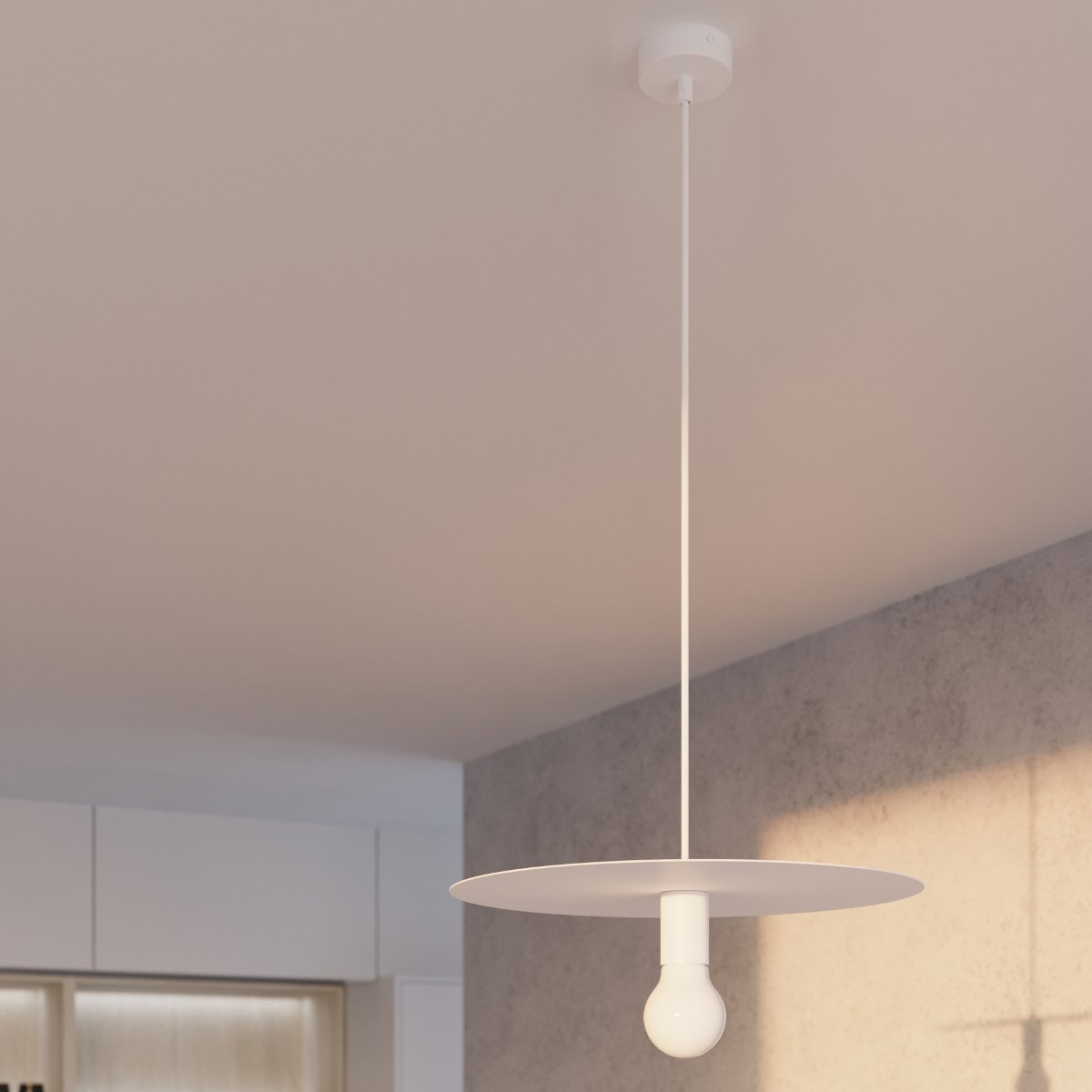 Suspension Acier Blanc E27 1 Flavio blanc, EDEN