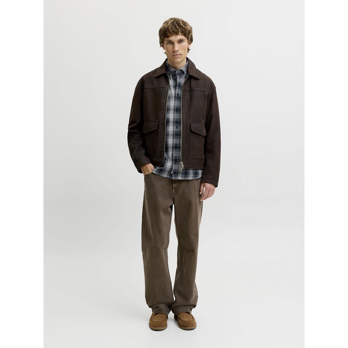 Geruit hemd met lange mouwen geruit marine, JACK & JONES