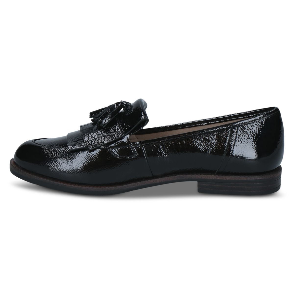 Slipper en cuir noir mat, CAPRICE