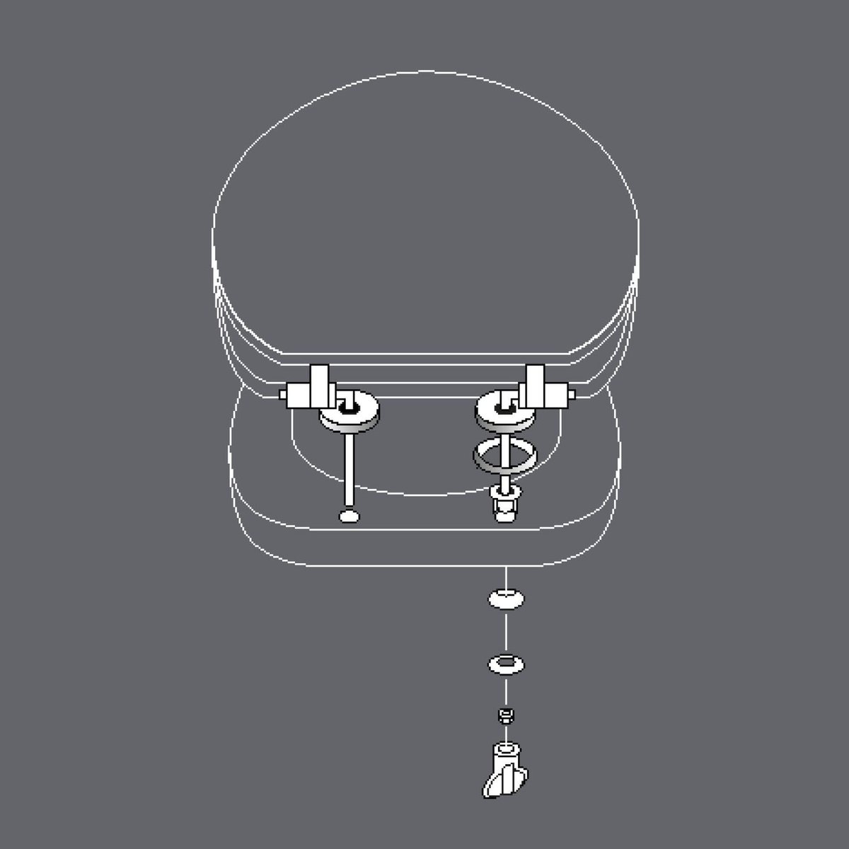 Abattant WC motif palmier VARADERO blanc, TOILINUX