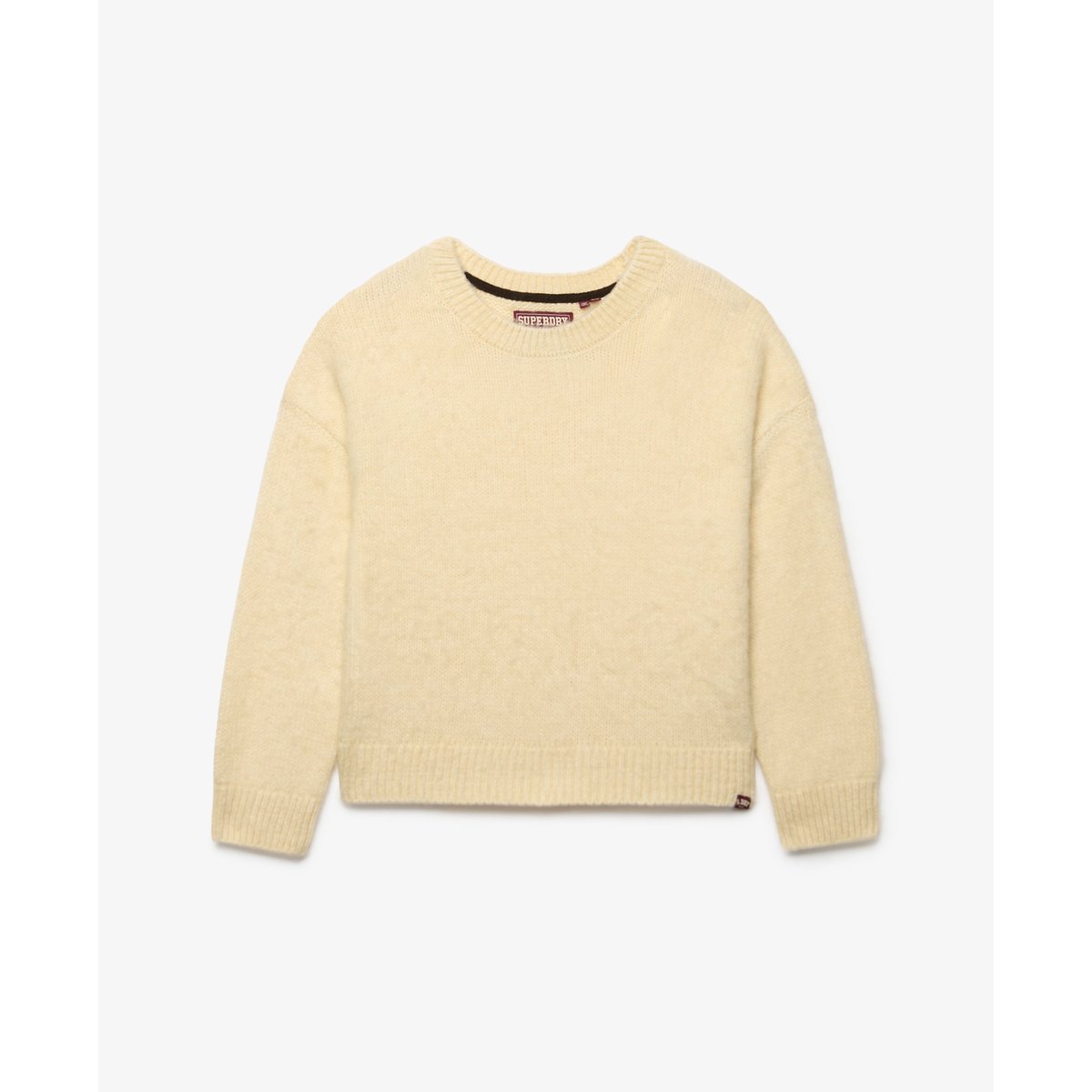 Pull Brushed Knit coupe oversize crème brûlée, SUPERDRY