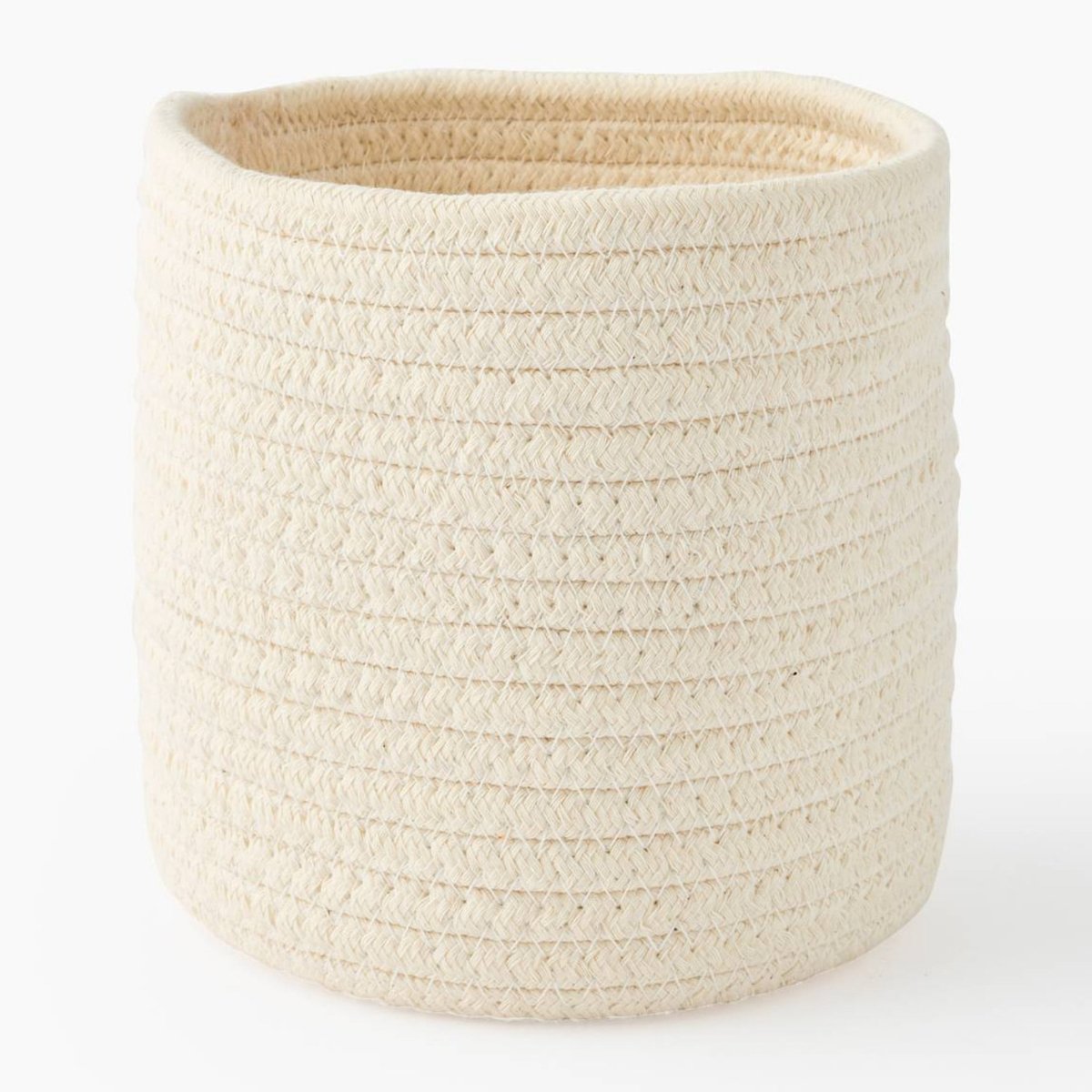 Panier rond en coton l, 15x15cm blanc, MONOPRIX