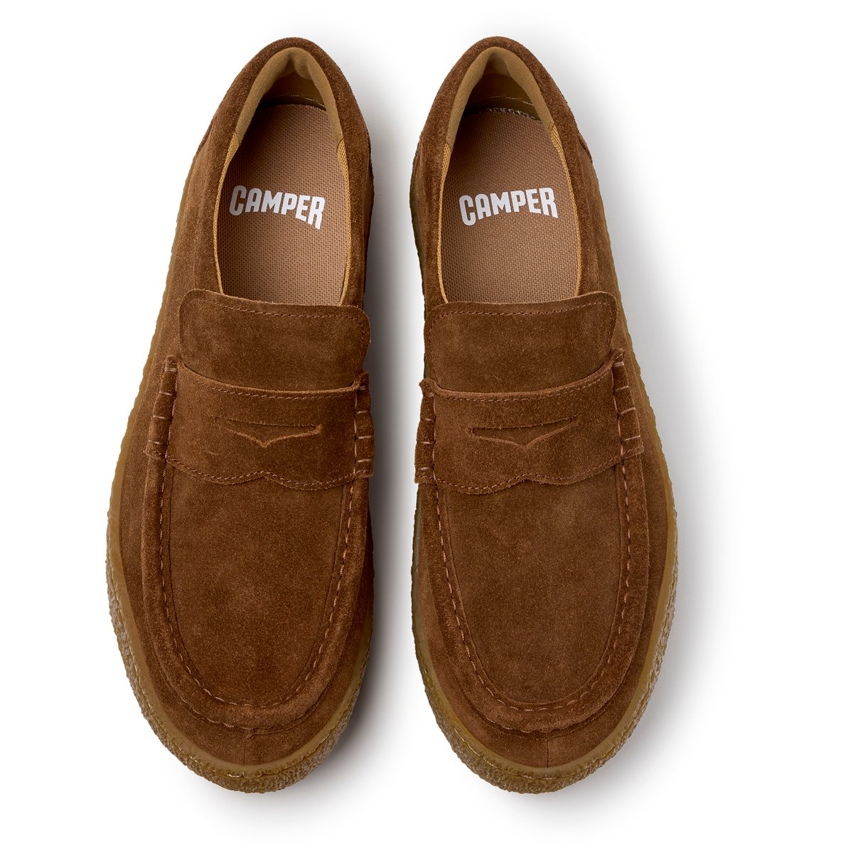 Mocassins Peu Terreno Suede Leather brun moyen 002, CAMPER