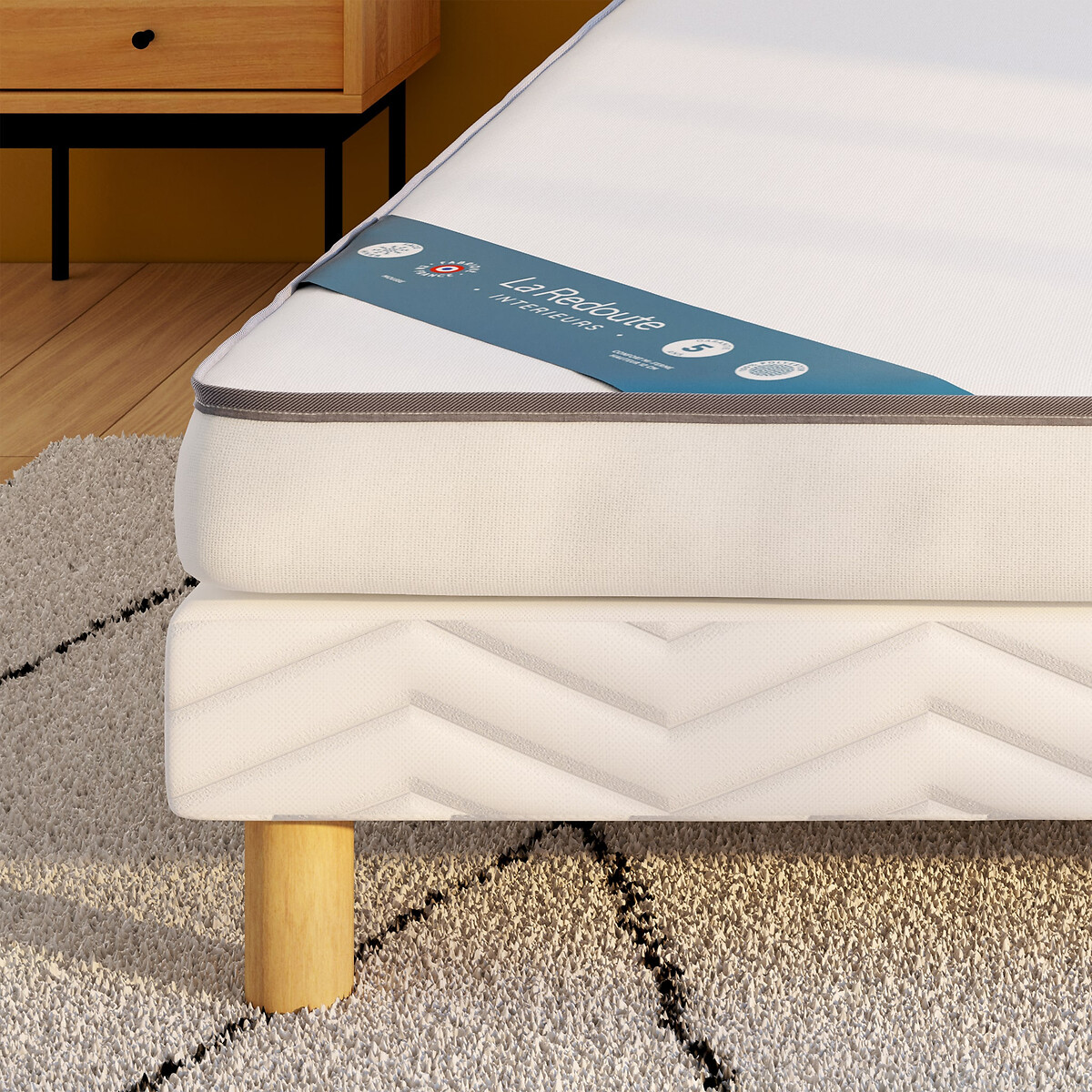 Matelas mousse, soutien mi-ferme blanc écru, LA REDOUTE INTERIEURS