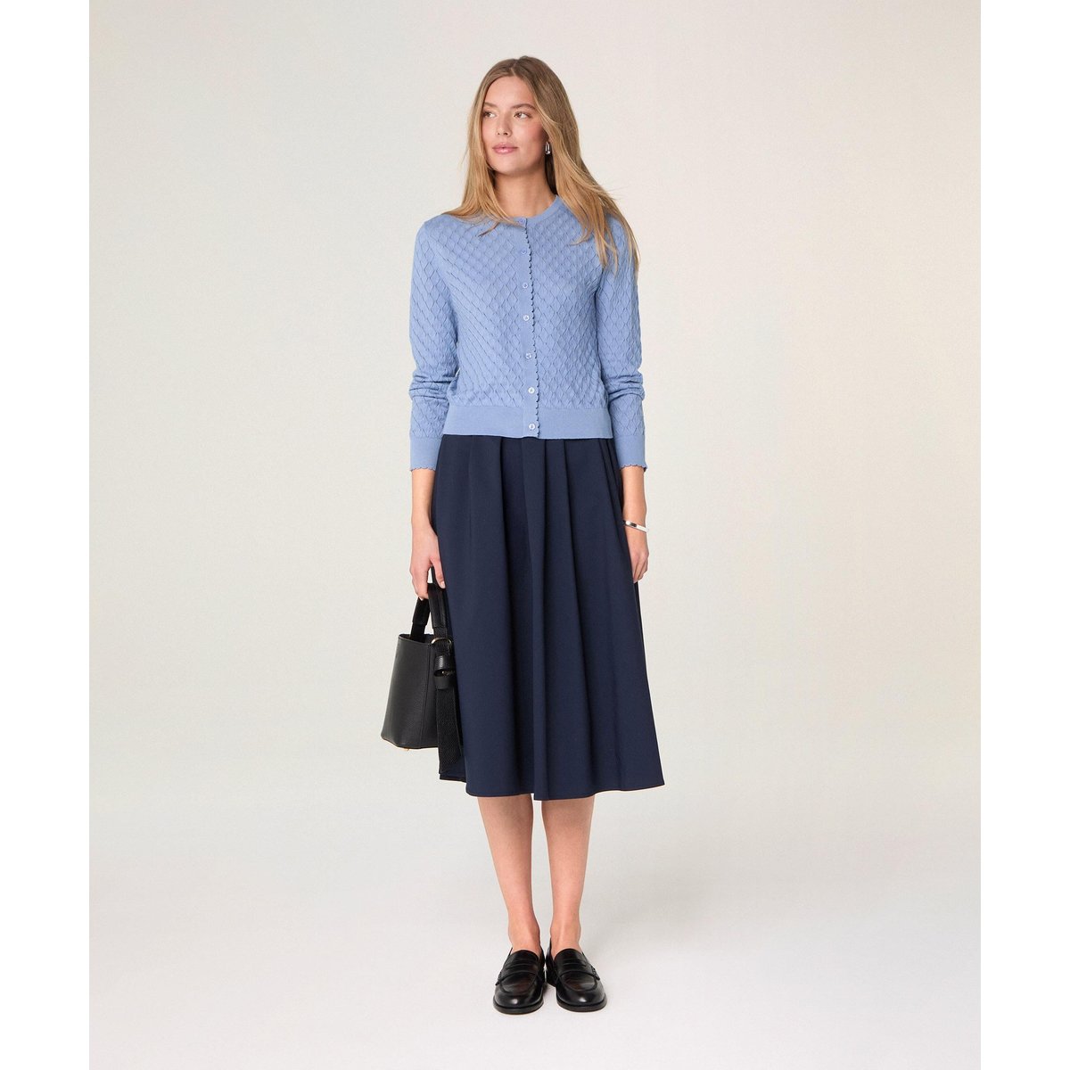 Gilet ajouré en coton bleu gris, RODIER