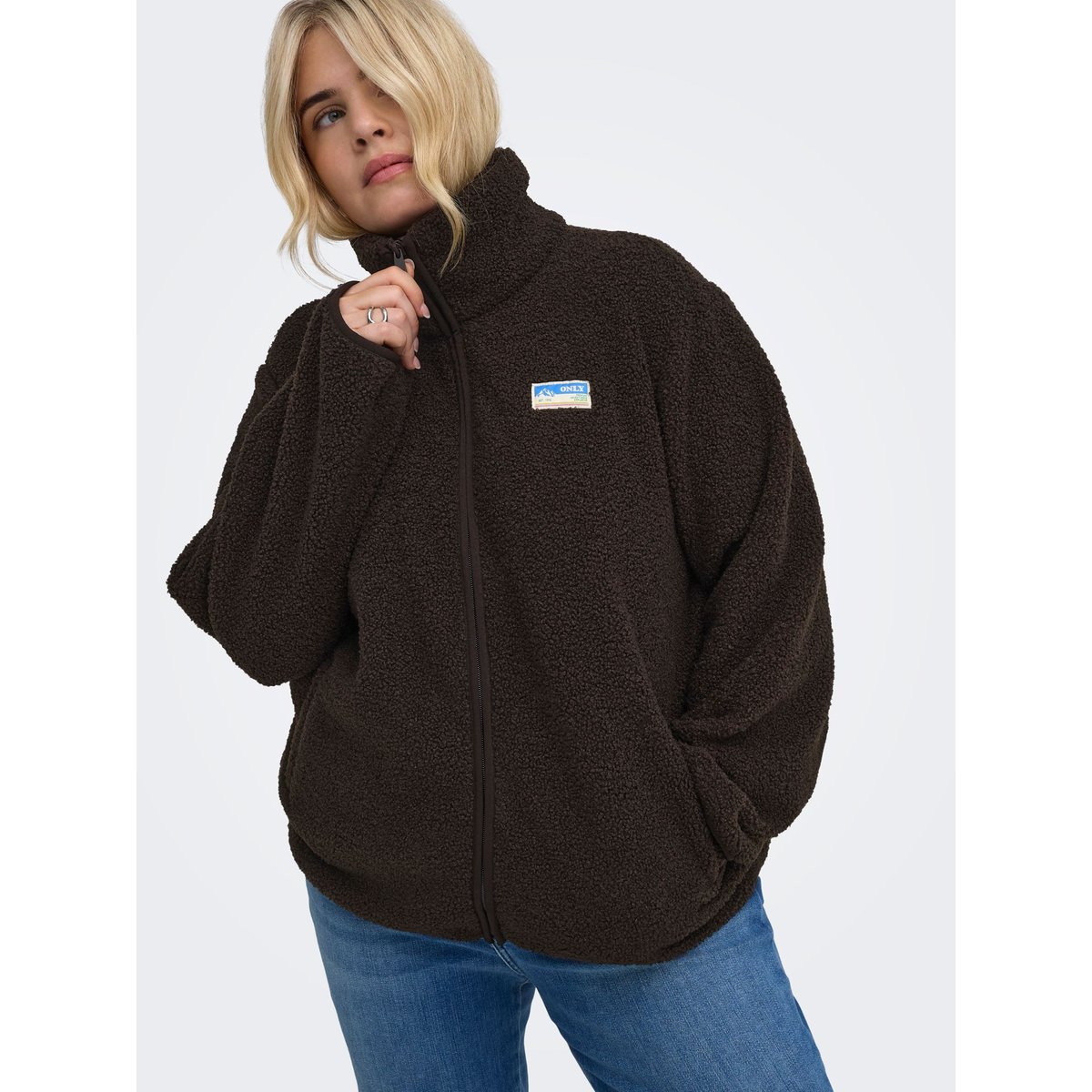Manteau En Peluche chocolate torte, ONLY CARMAKOMA