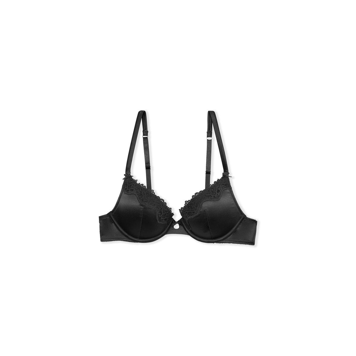 Soutien-gorge N.2 - Le push-up plongeant satiné CHUCHOTEE noir, ETAM