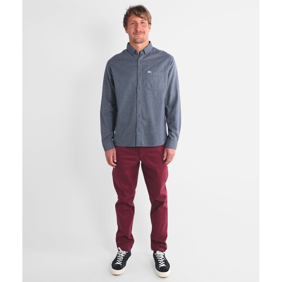 Chemise manches longues flanelle HILLTOP sharkskin heather, OXBOW