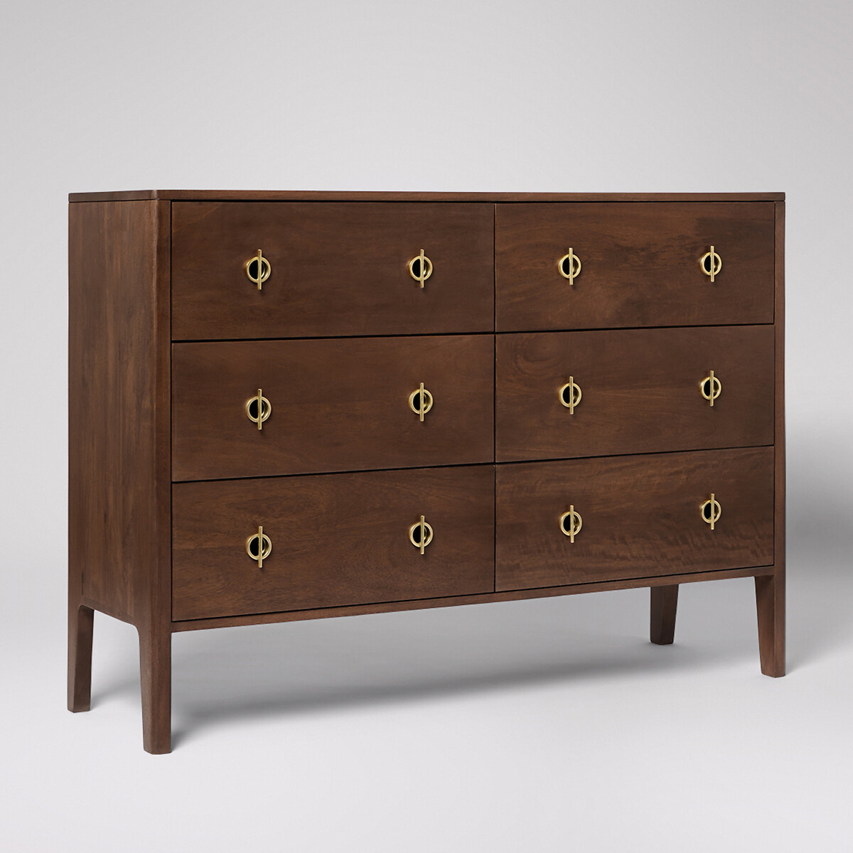 Morse Mango Wood 6 Drawer Chest Of Drawers dark brown, SWOON
