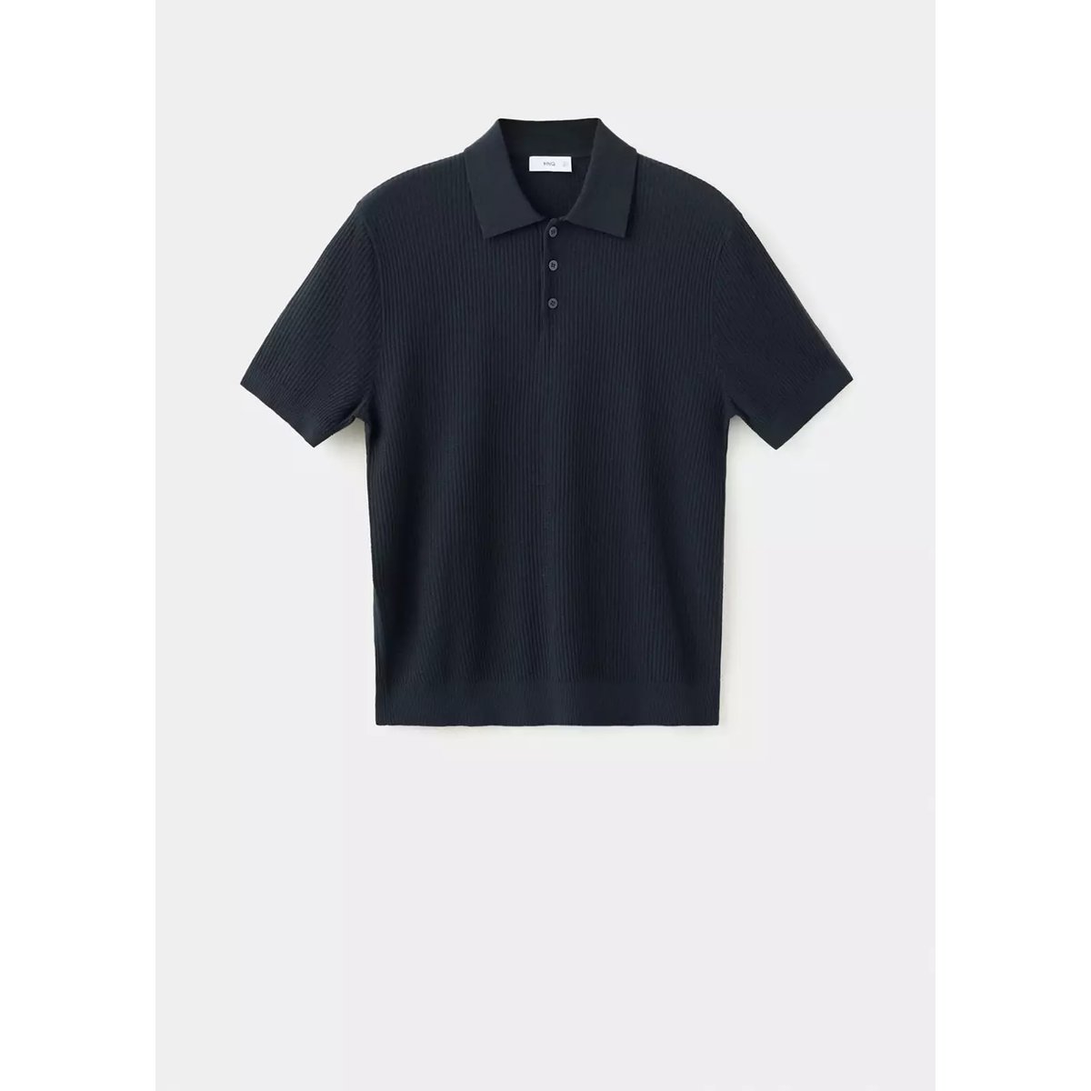 Polo maille fine côtelée bleu nuit, MANGO MAN
