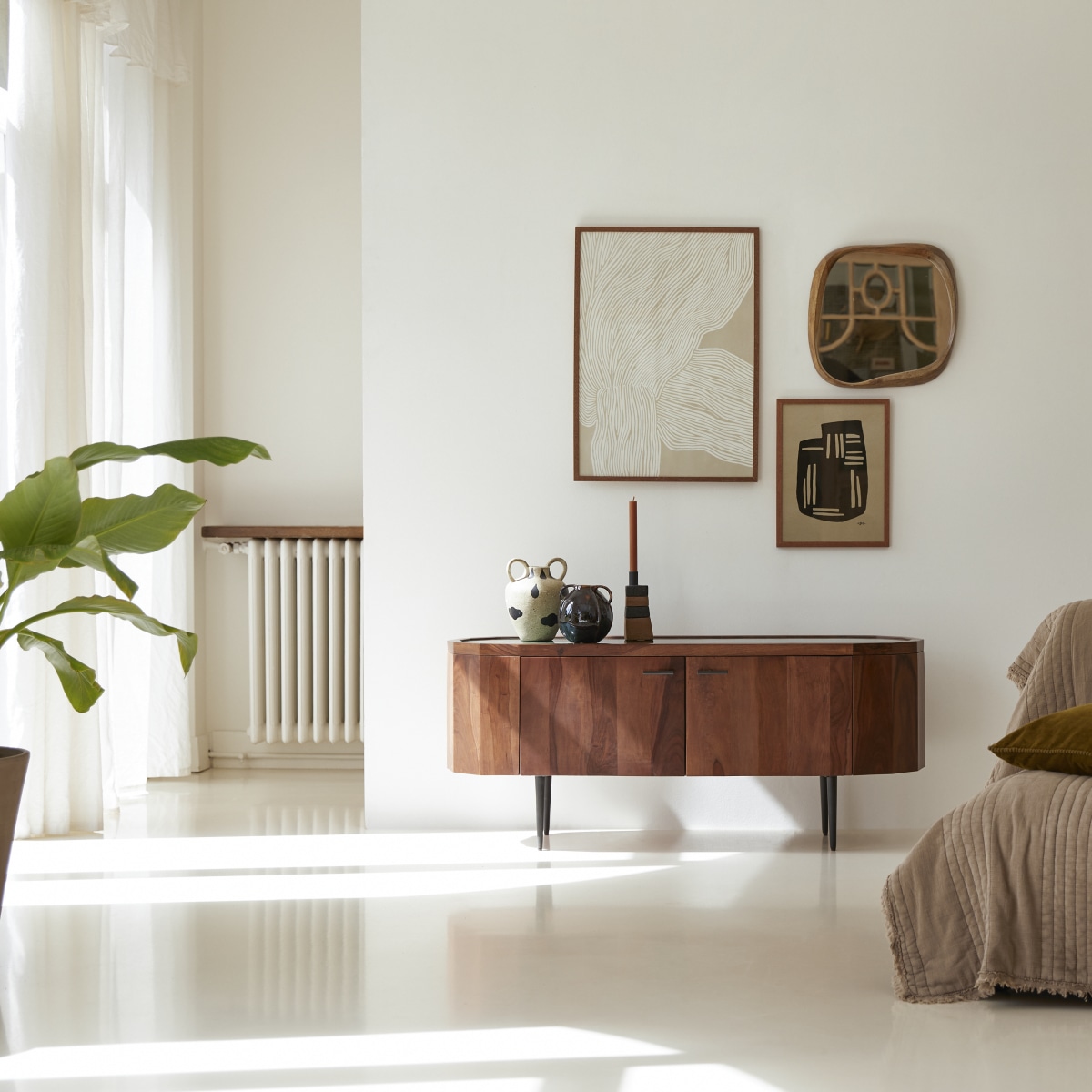 Meuble Hi-FI, TV en Palissandre massif, JADE marron, TIKAMOON