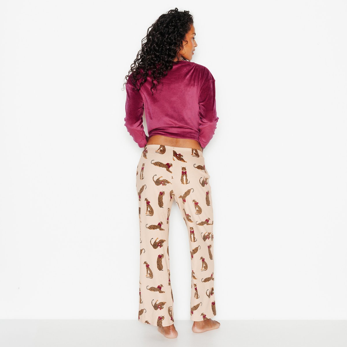 Pantalon pyjama FLUFFY multico rouge, ROUGEGORGE LINGERIE