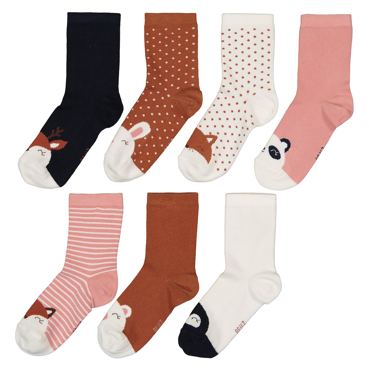 Lot de 7 paires de chaussettes, motif animalier multicolore, LA REDOUTE COLLECTIONS