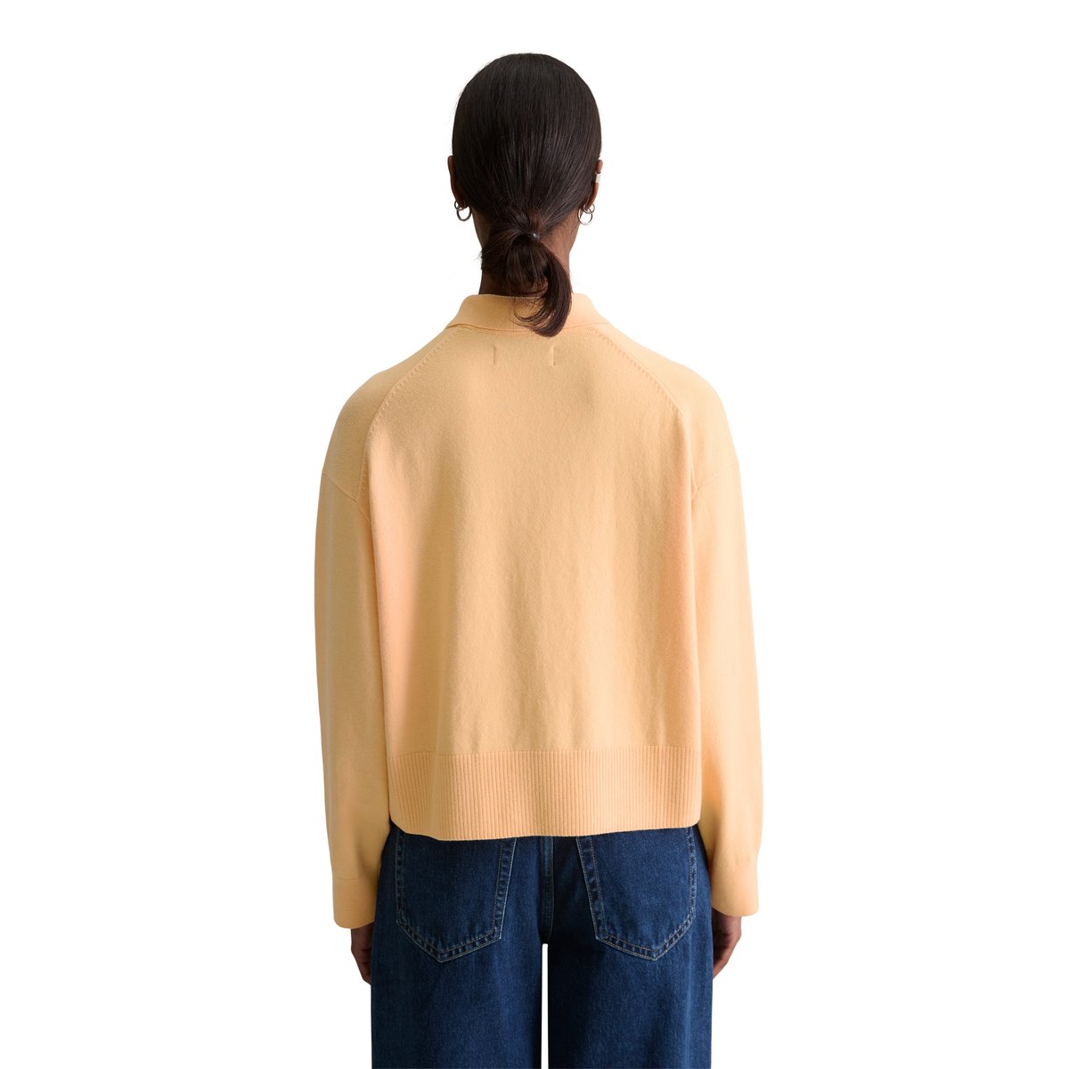 Polo en maille relaxed en Soft Cotton Stretch orange, MARC O’POLO DENIM