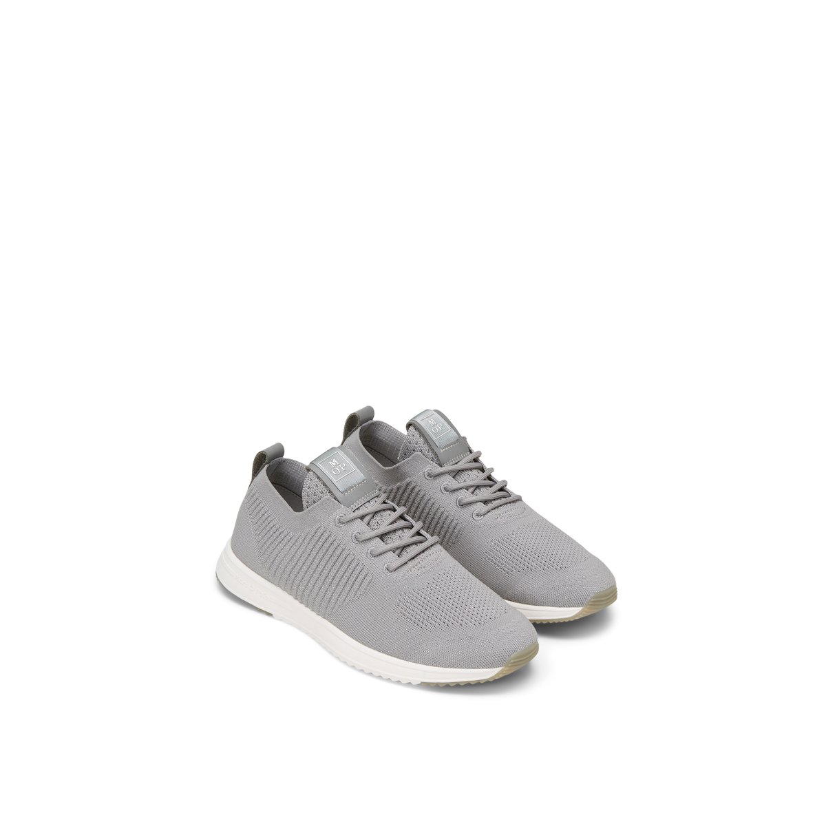 Baskets en tricot en polyester recyclé gris, MARC O'POLO