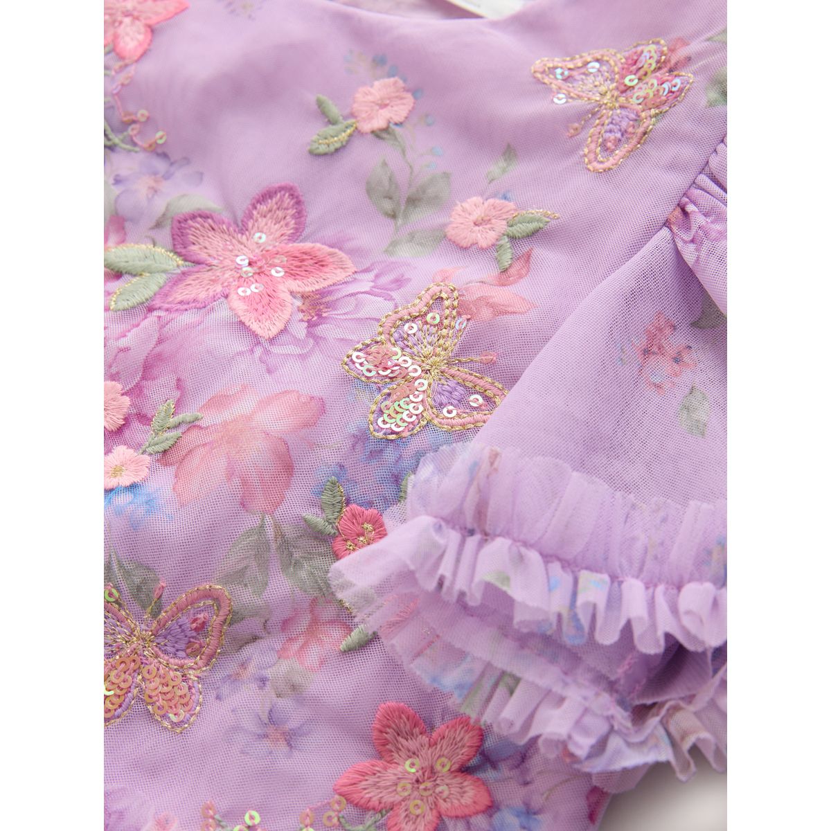 Ensemble haut à fleurs et jupe lehenga violet lilas, NEXT