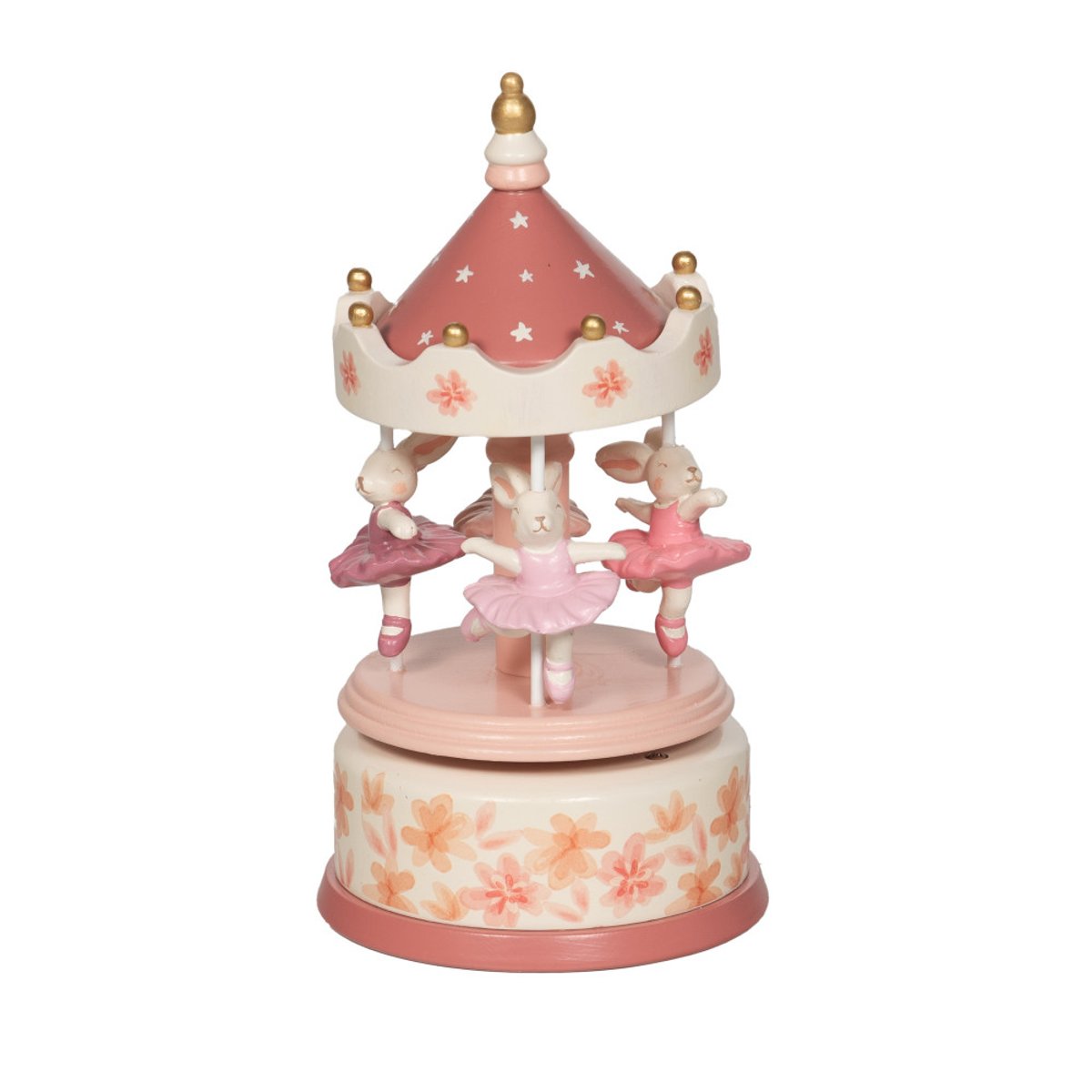 Carrousel musical Danseuses ballerines en bois rose, AMADEUS LES PETITS