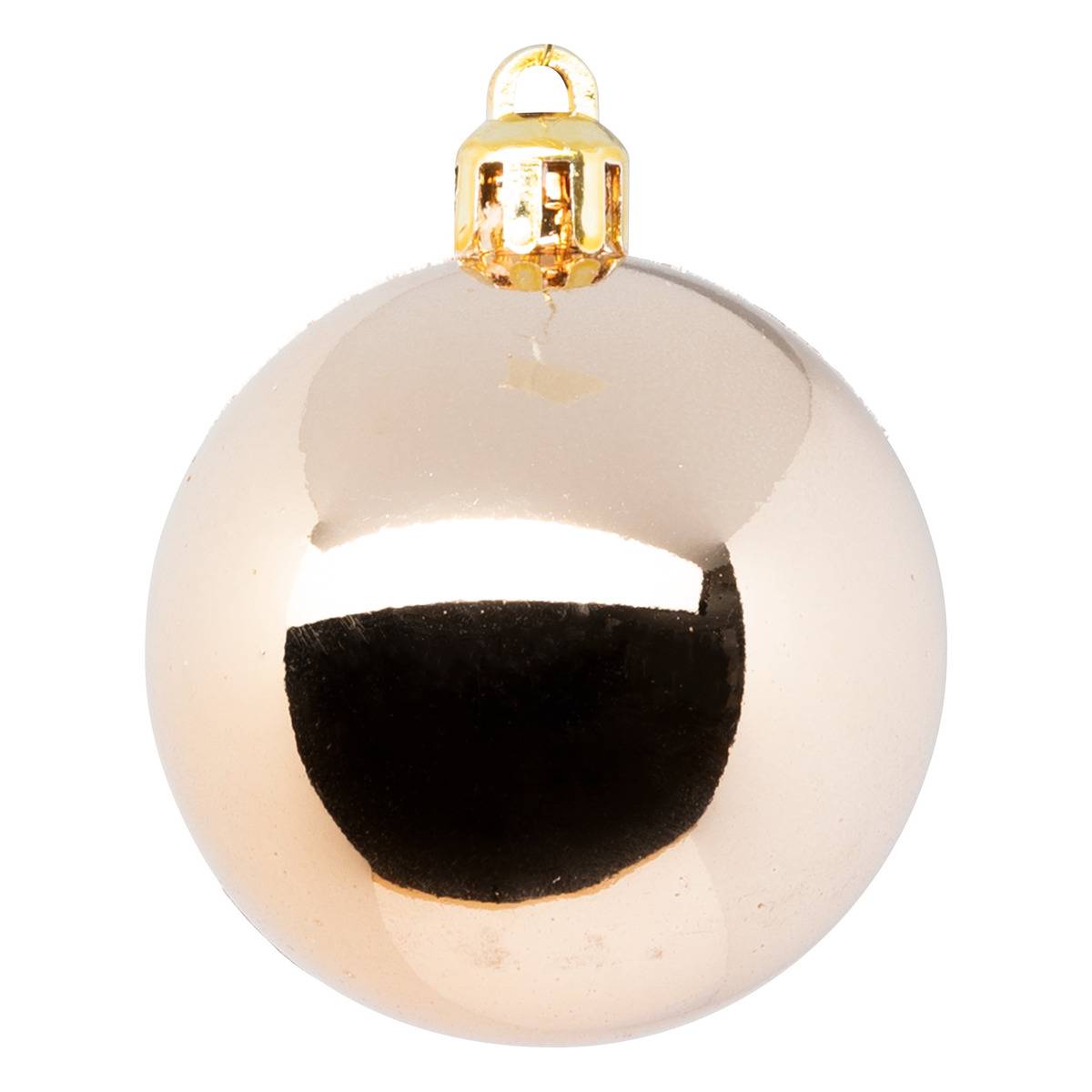 Boule de Noël 50 mm x 5 Bronze beige, ATMOSPHERA