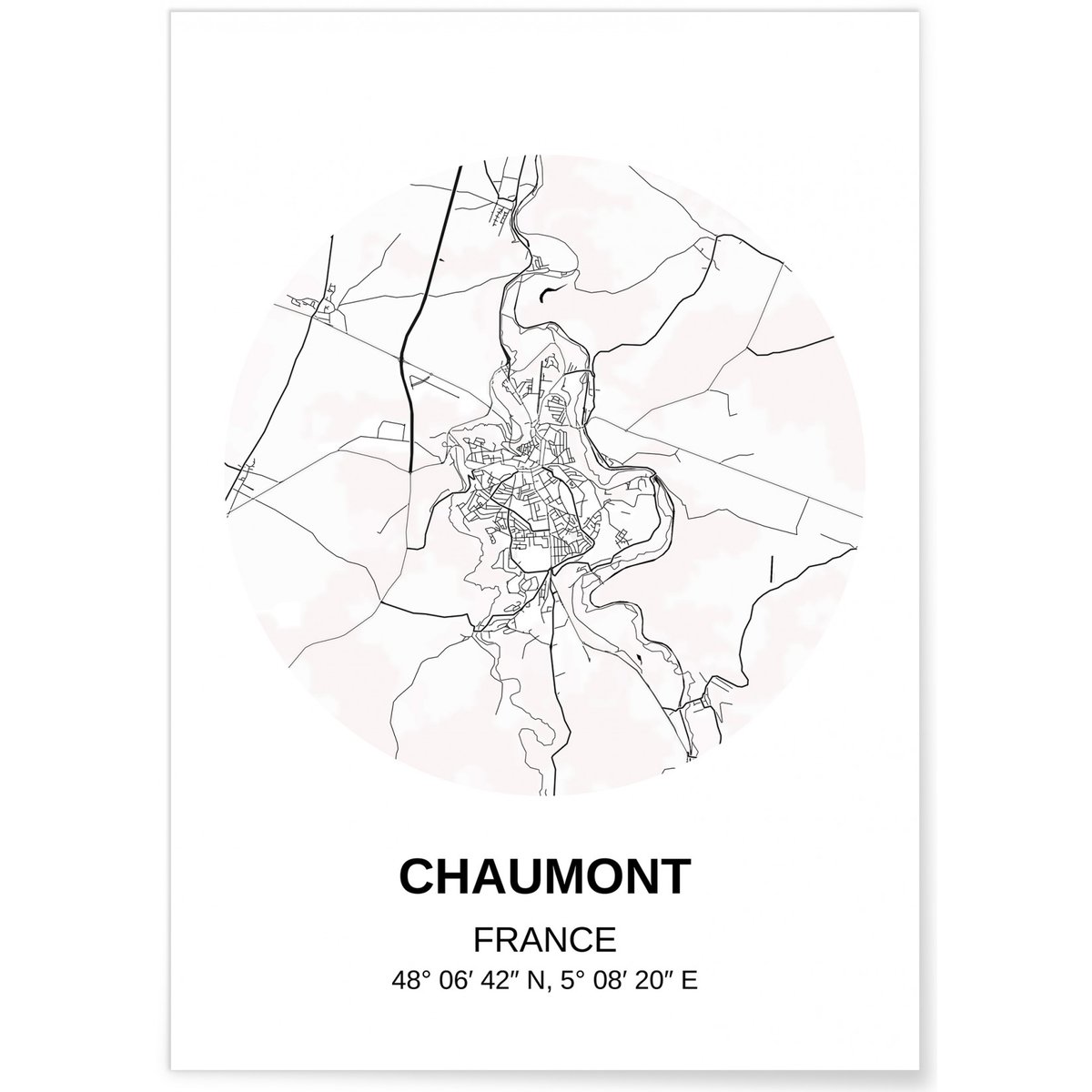 Affiche Carte Chaumont blanc, L'AFFICHERIE