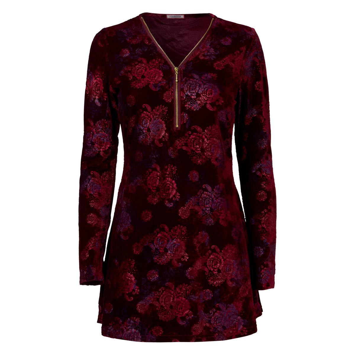 Tunique Imprimée en Velours Zippée Hazel rouge, JOE BROWNS