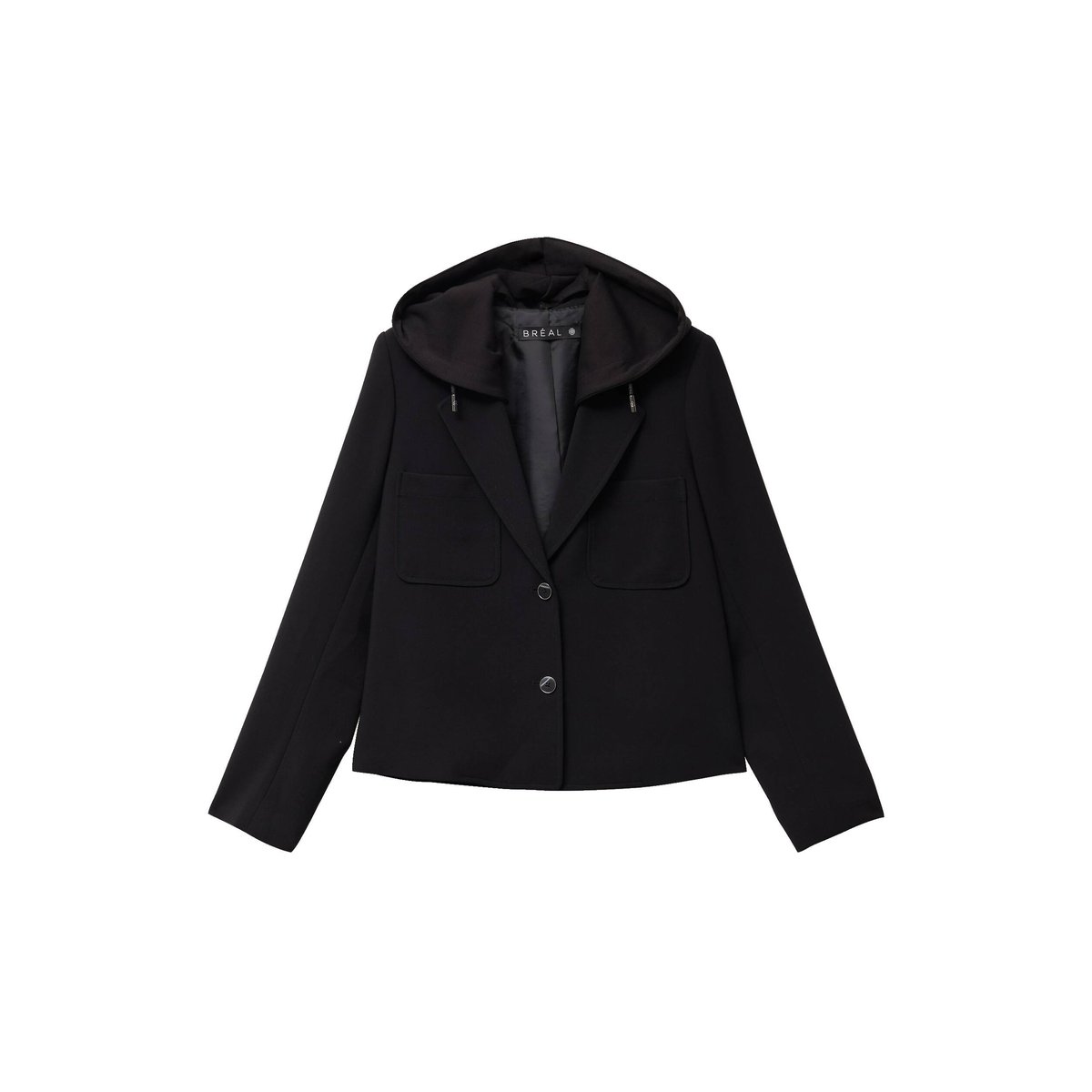 veste cintrée doublée avec capuche noir, BREAL