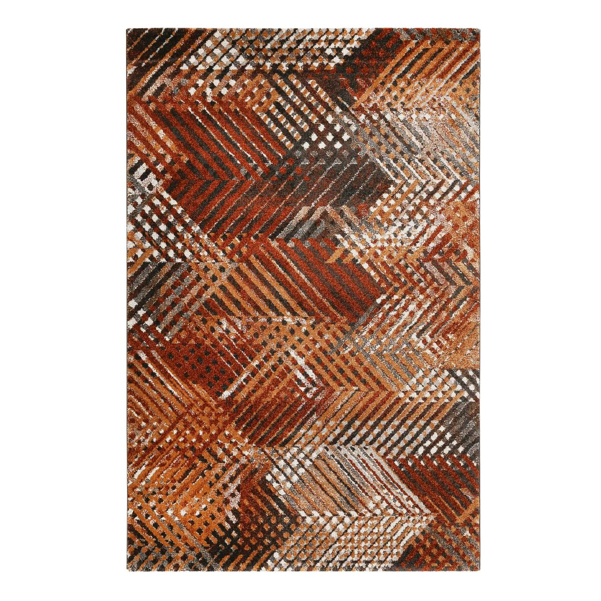 Tapis plat graphique design pour salon et chambre , Vario marron, ESPRIT