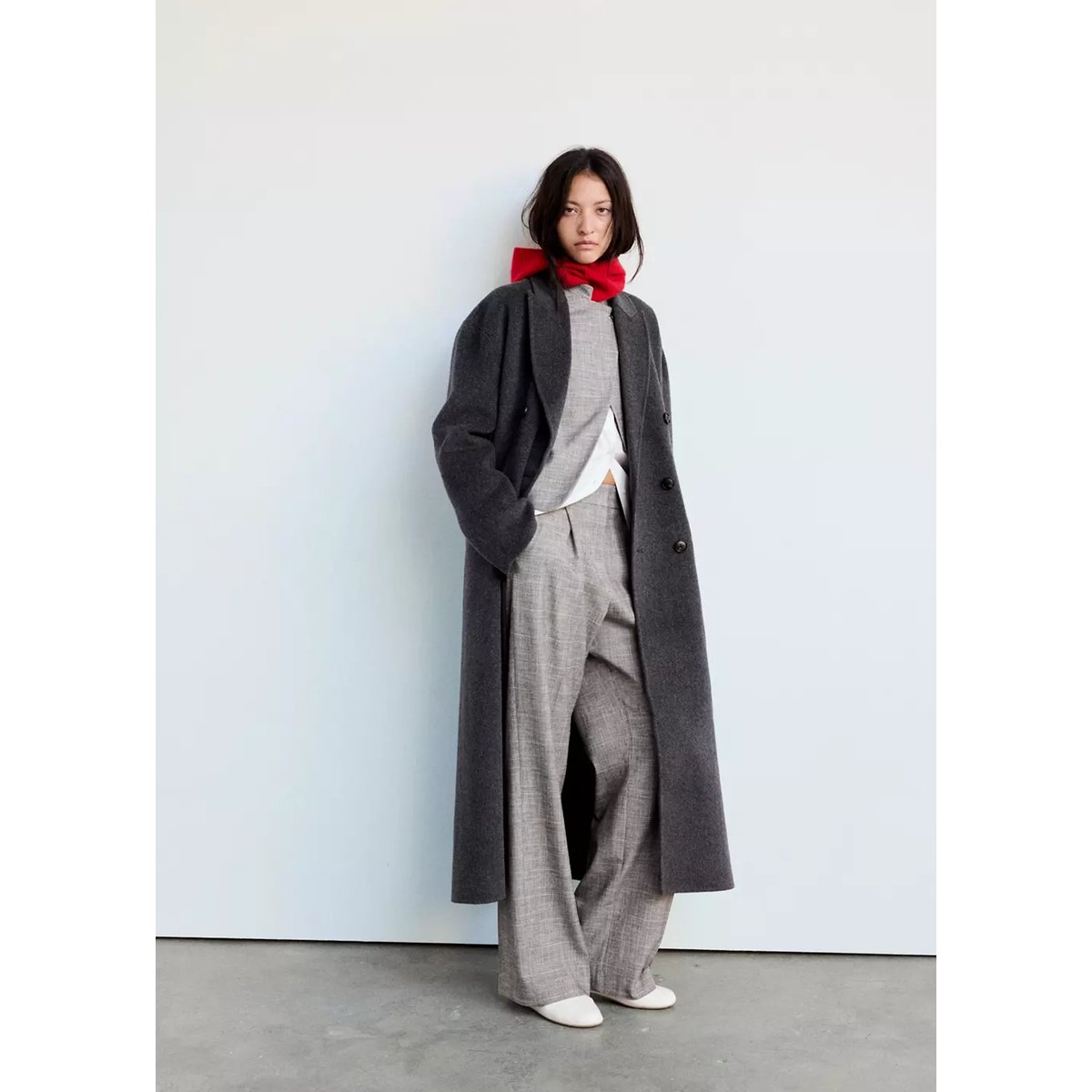 Pantalon droit à carreaux marron, MANGO