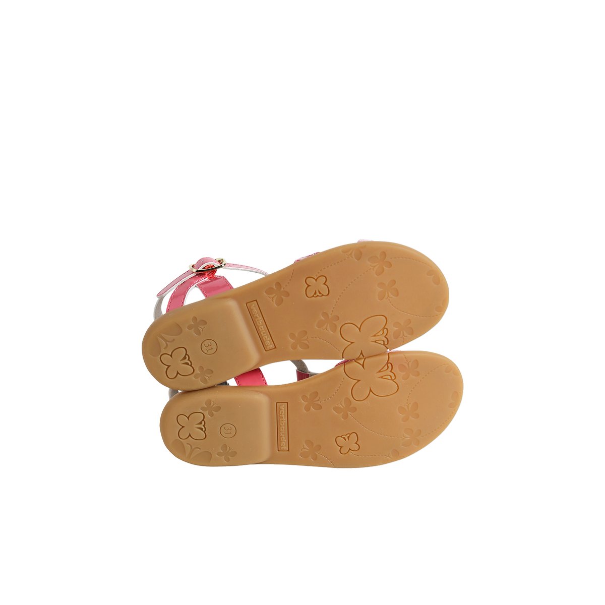 Sandales fantaisie pompons lot rose, VERTBAUDET