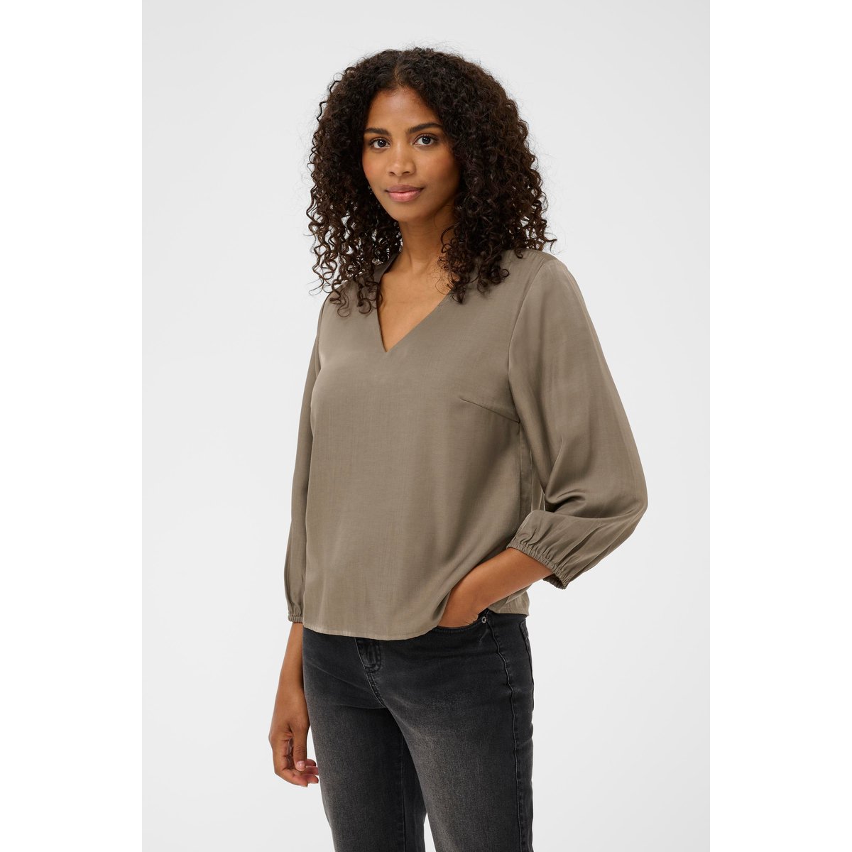Blouse à manches longues gris morel, KAFFE